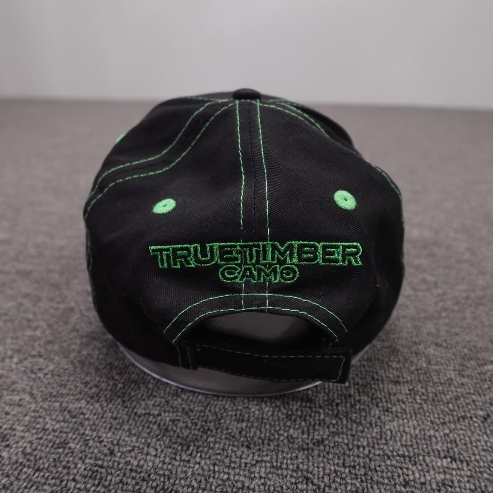 True Timber Camo Hat Cap Strap Back Mens One Size Black Twill Hunting Outdoor - Thumbnail 4