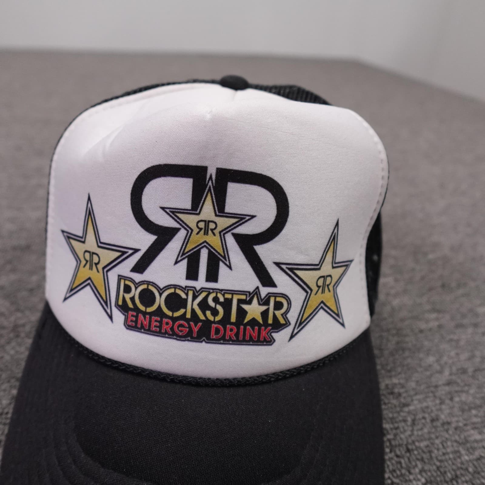 Rockstar Energy Drink Hat Cap Snap Back Mens One Size Black Mesh Trucker - Thumbnail 2