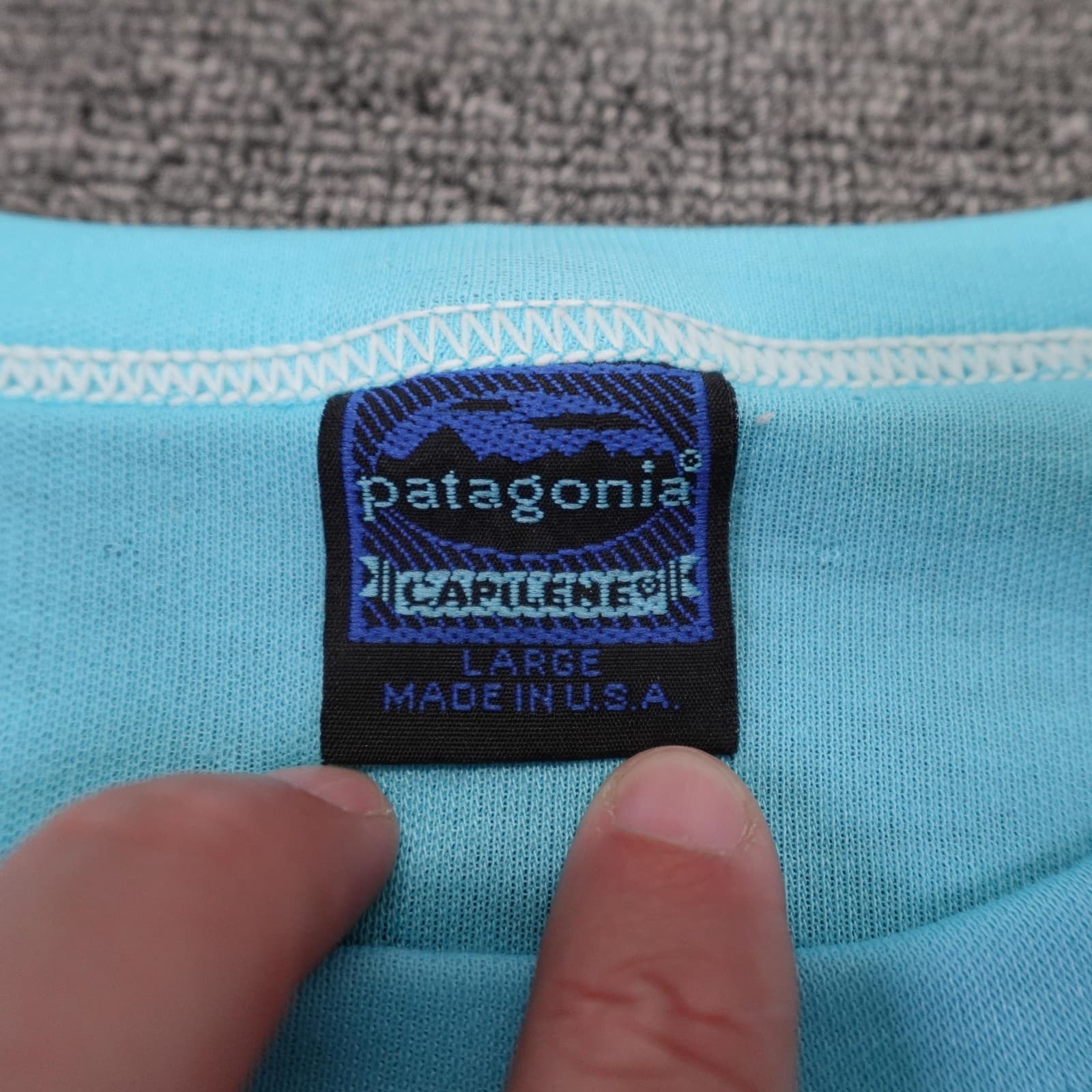 Vintage Patagonia Capilene Shirt Mens Large Blue Long Sleeve Hiking Made In USA - Thumbnail 3