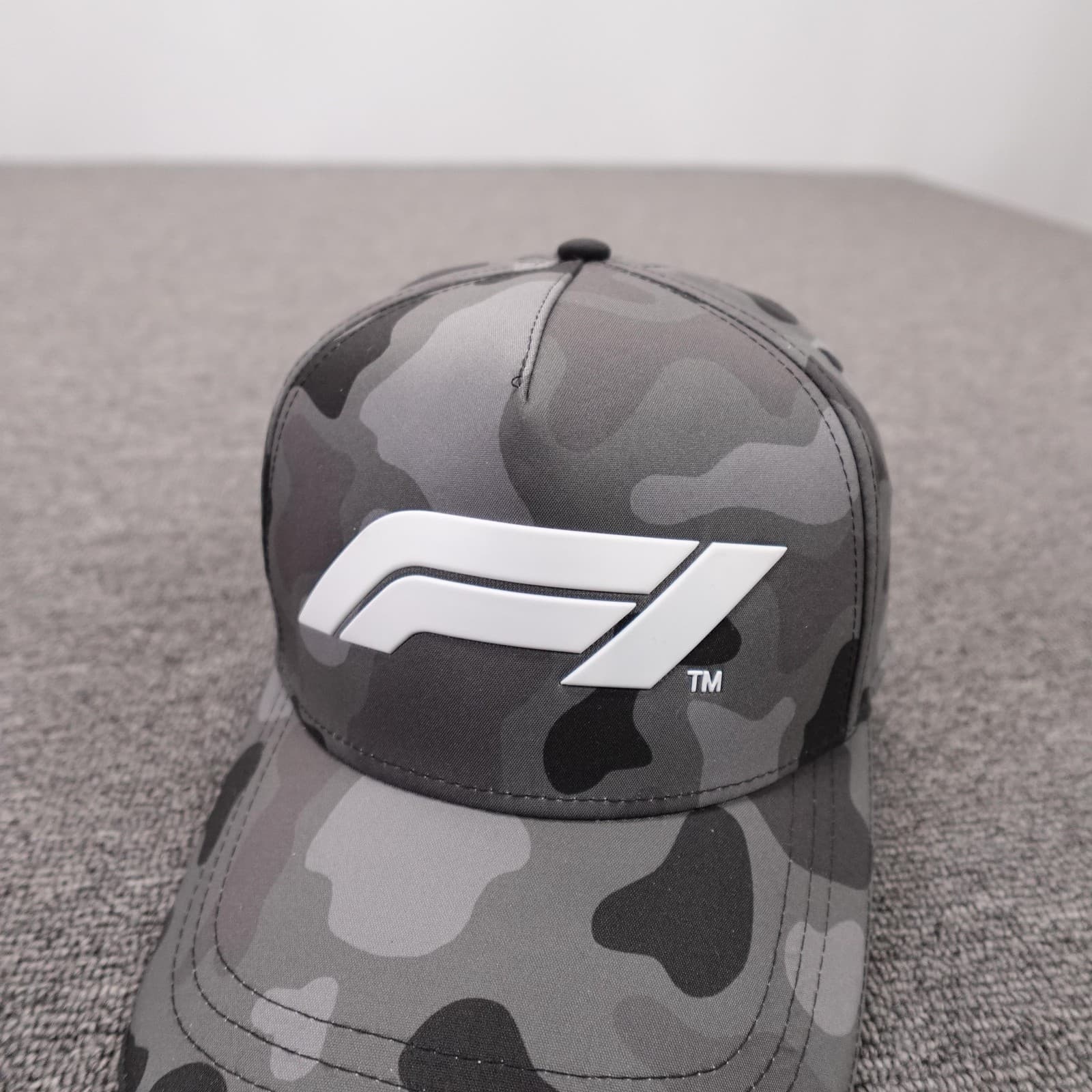 Formula 1 Hat Cap Strap Back Mens One Size Gray Camo F1 Logo Racing Stichd - Thumbnail 2