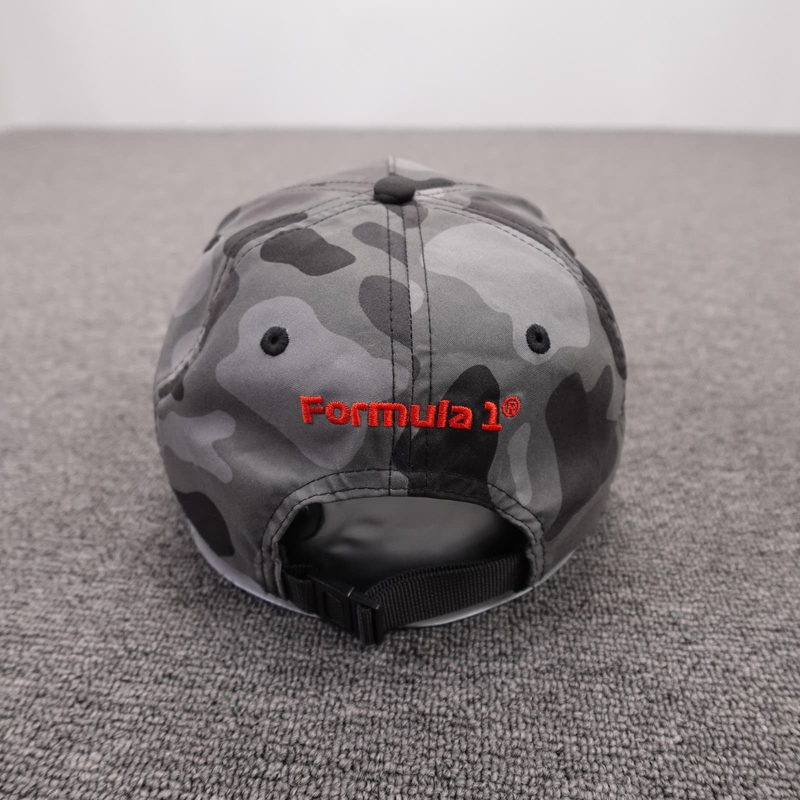 Formula 1 Hat Cap Strap Back Mens One Size Gray Camo F1 Logo Racing Stichd - Thumbnail 4