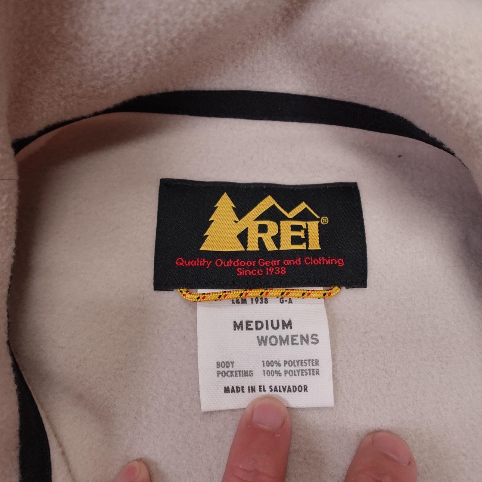 REI Jacket Womens Medium White Fleece Full Zip Stand Collar Outdoor Pockets - Thumbnail 4