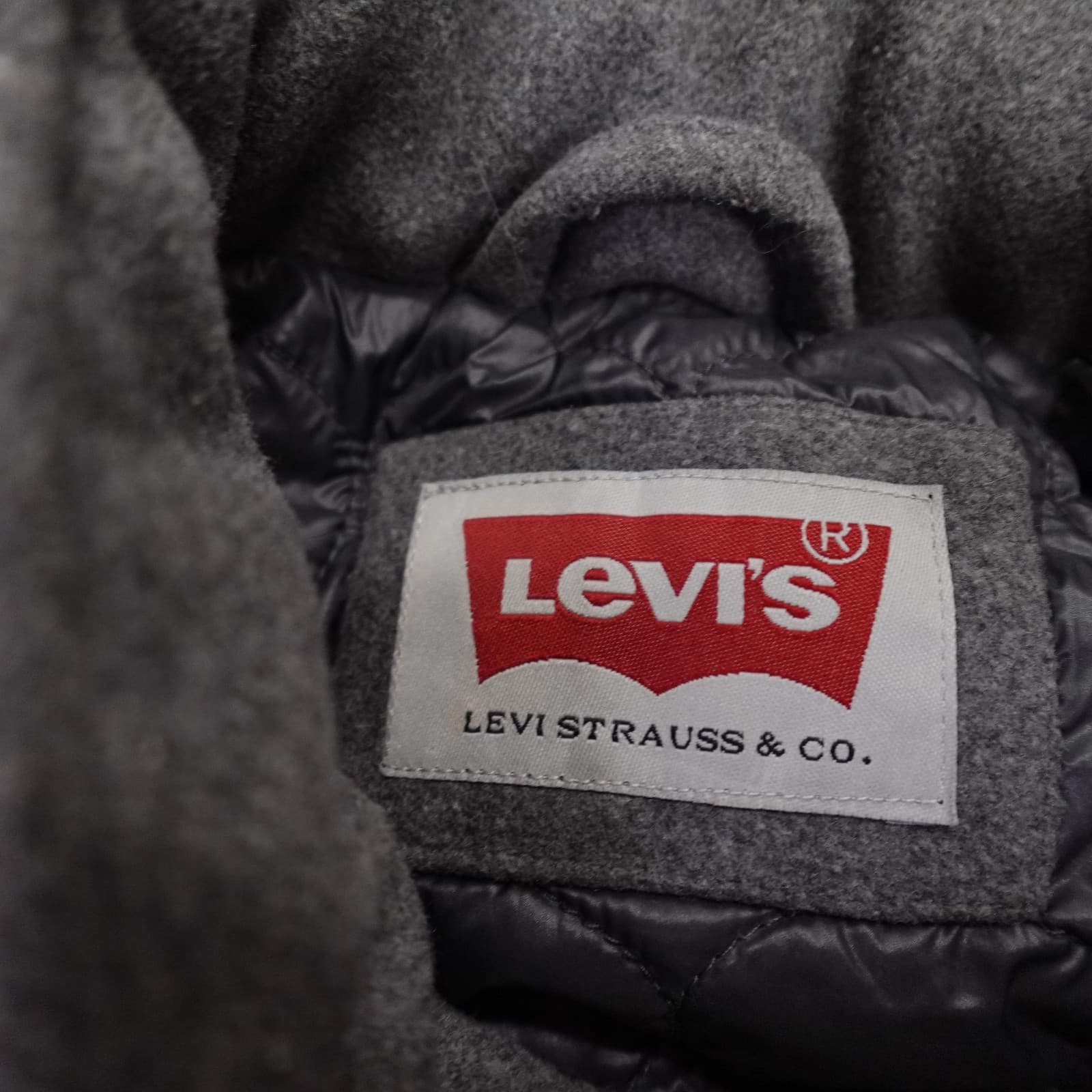 Levi's Jacket Mens Small Gray Wool Blend Military Full Zip Lined Pockets Outdoor - Thumbnail 4