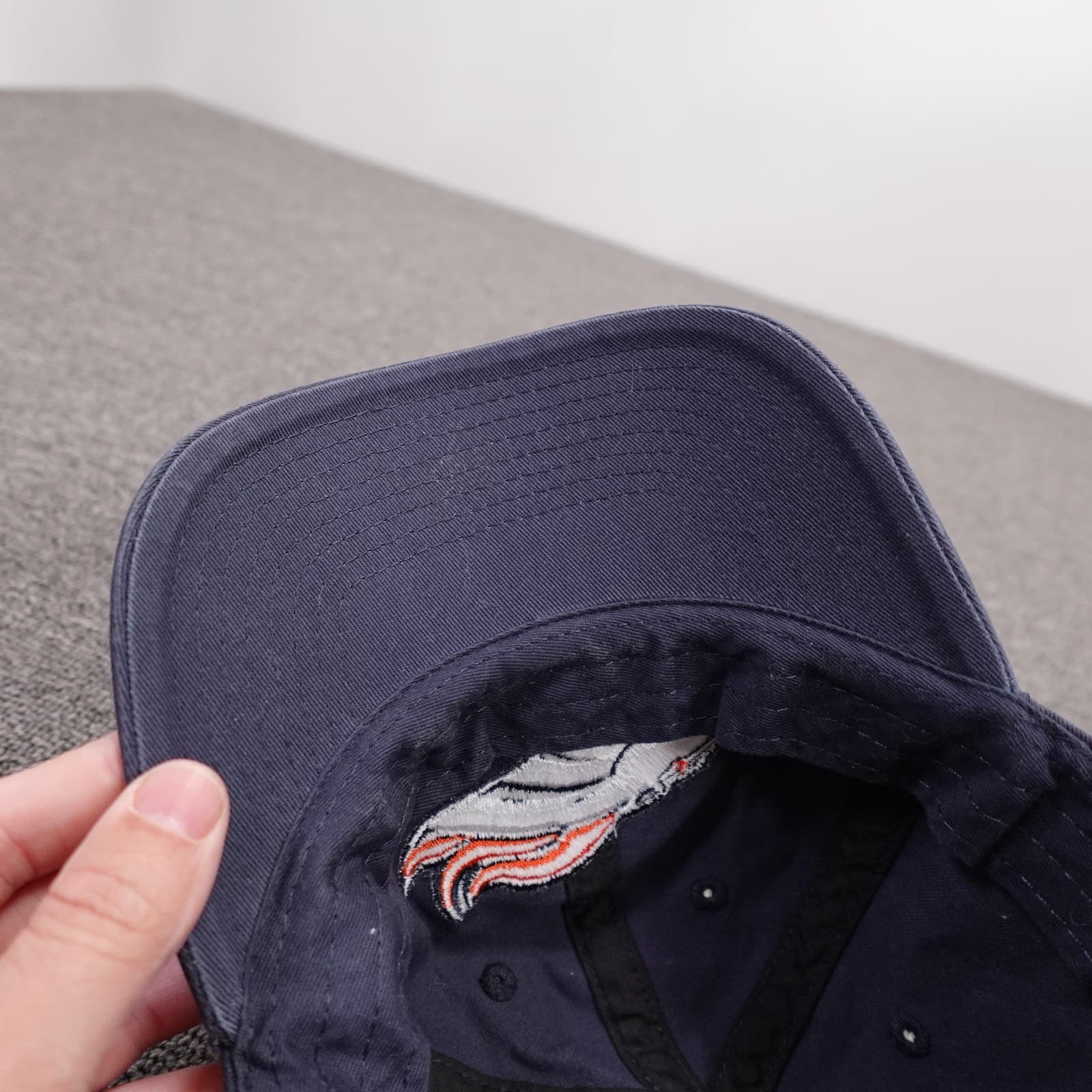 Denver Broncos Hat Cap Strap Back Mens One Size Navy Blue NFL Football '47 - Thumbnail 6