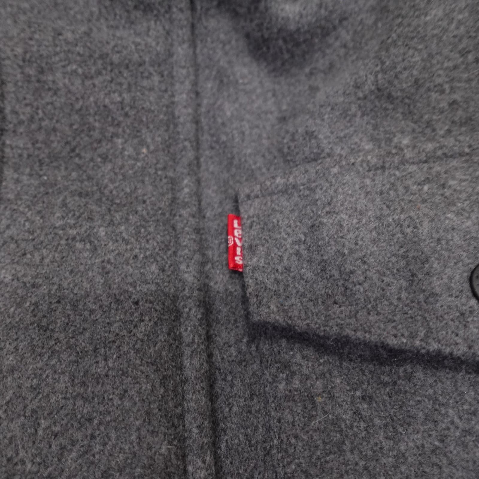 Levi's Jacket Mens Small Gray Wool Blend Military Full Zip Lined Pockets Outdoor - Thumbnail 3