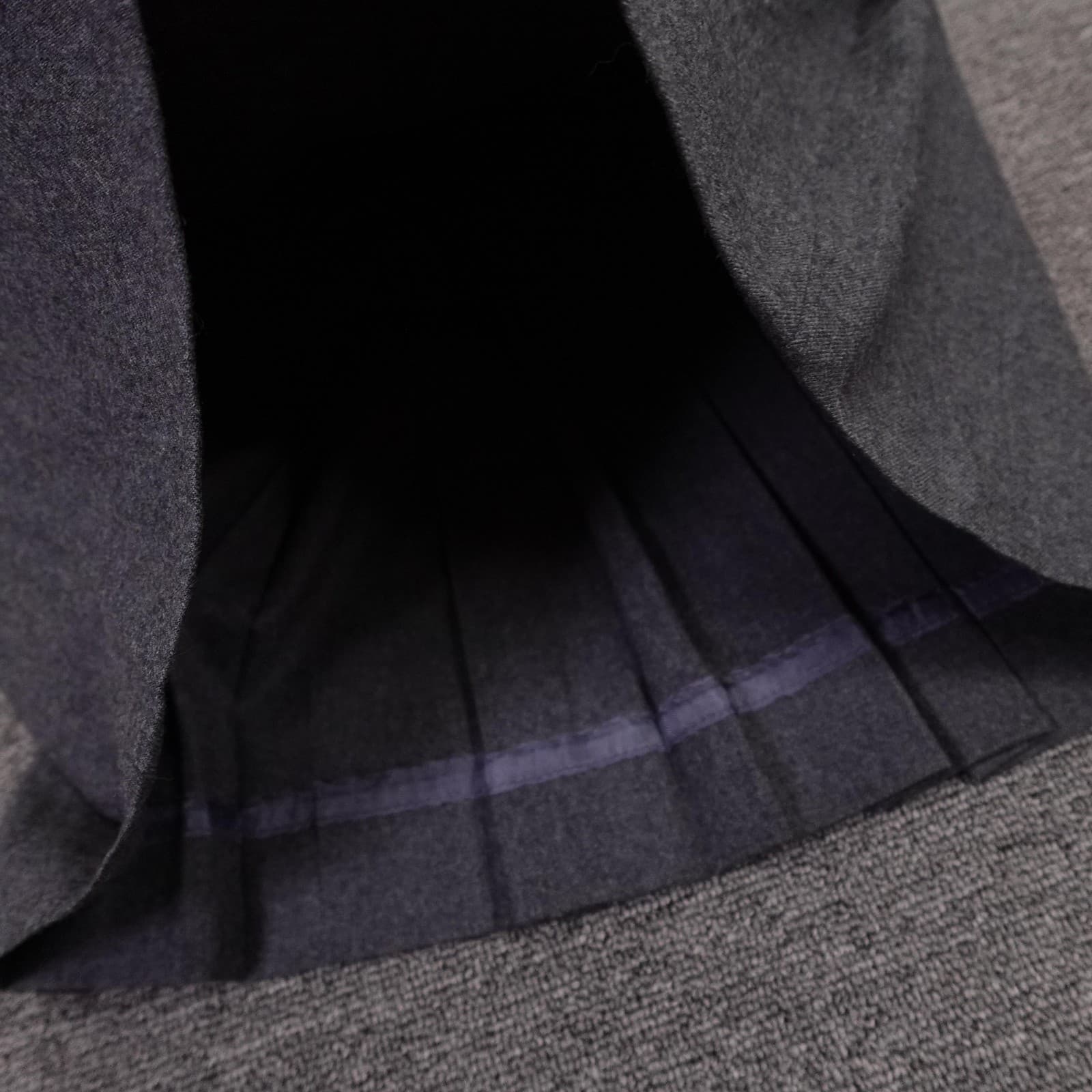 Vintage Christian Dior Skirt Womens 10 Gray Wool Pleated Twill Maxi Lined - Thumbnail 4