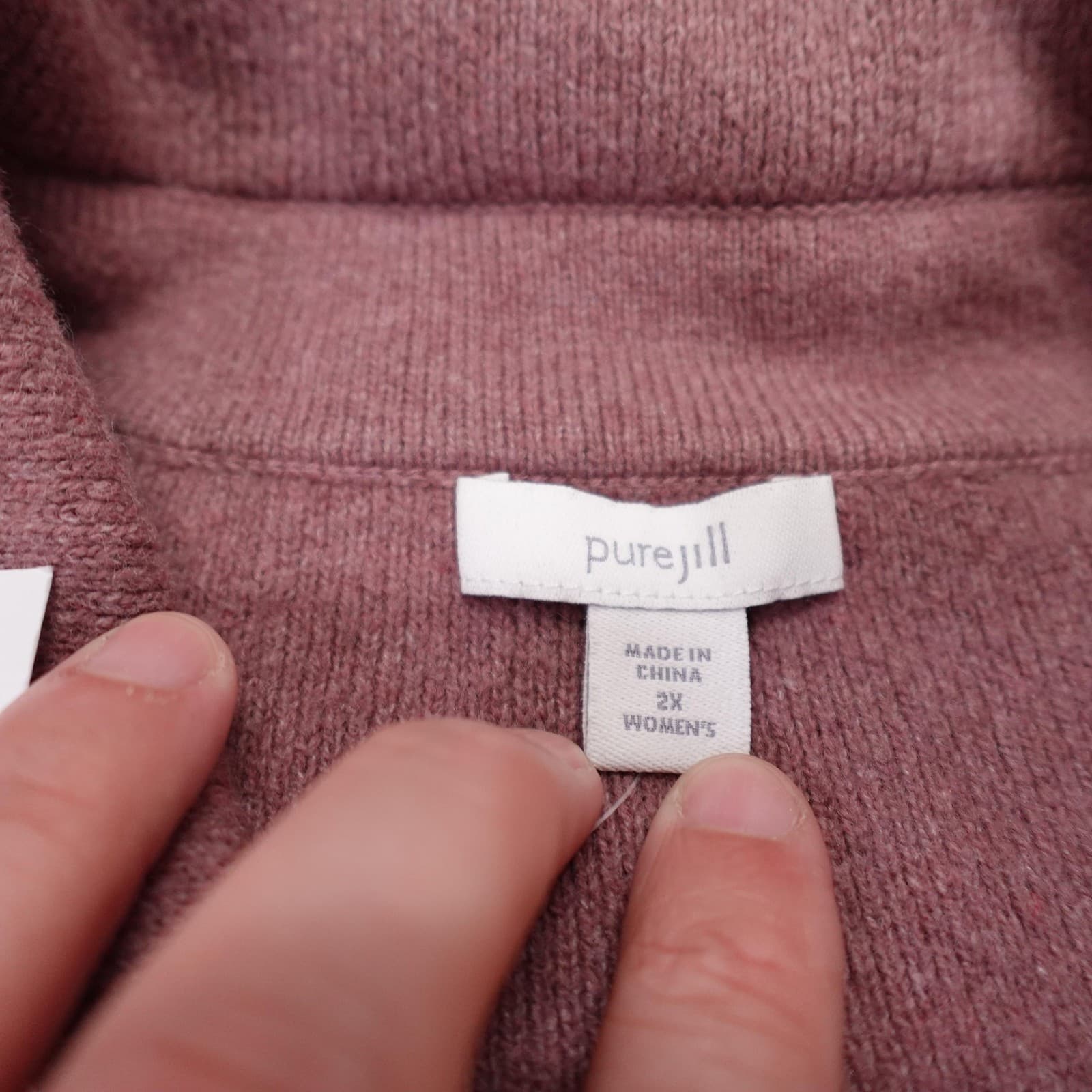 J. Jill Cardigan Sweater Womens 2X Pink Pure Jill Button Front Pockets Knit - Thumbnail 5