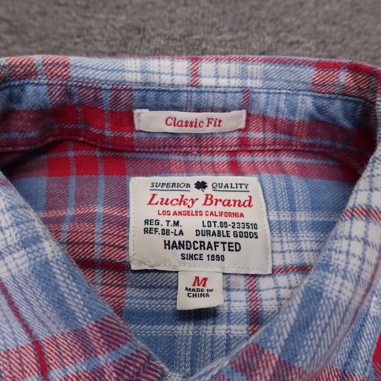 Lucky Brand Shirt Mens Medium Red Plaid Flannel Long Sleeve Button Up Casual - Thumbnail 3