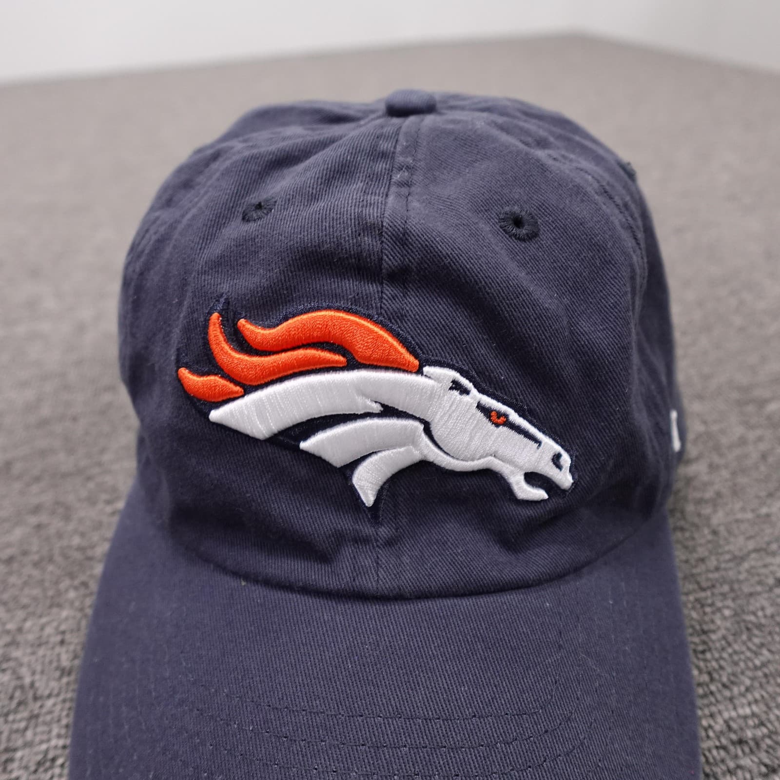 Denver Broncos Hat Cap Strap Back Mens One Size Navy Blue NFL Football '47 - Thumbnail 2