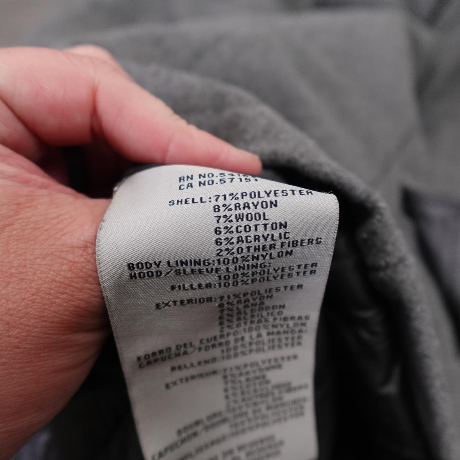 Levi's Jacket Mens Small Gray Wool Blend Military Full Zip Lined Pockets Outdoor - Thumbnail 9