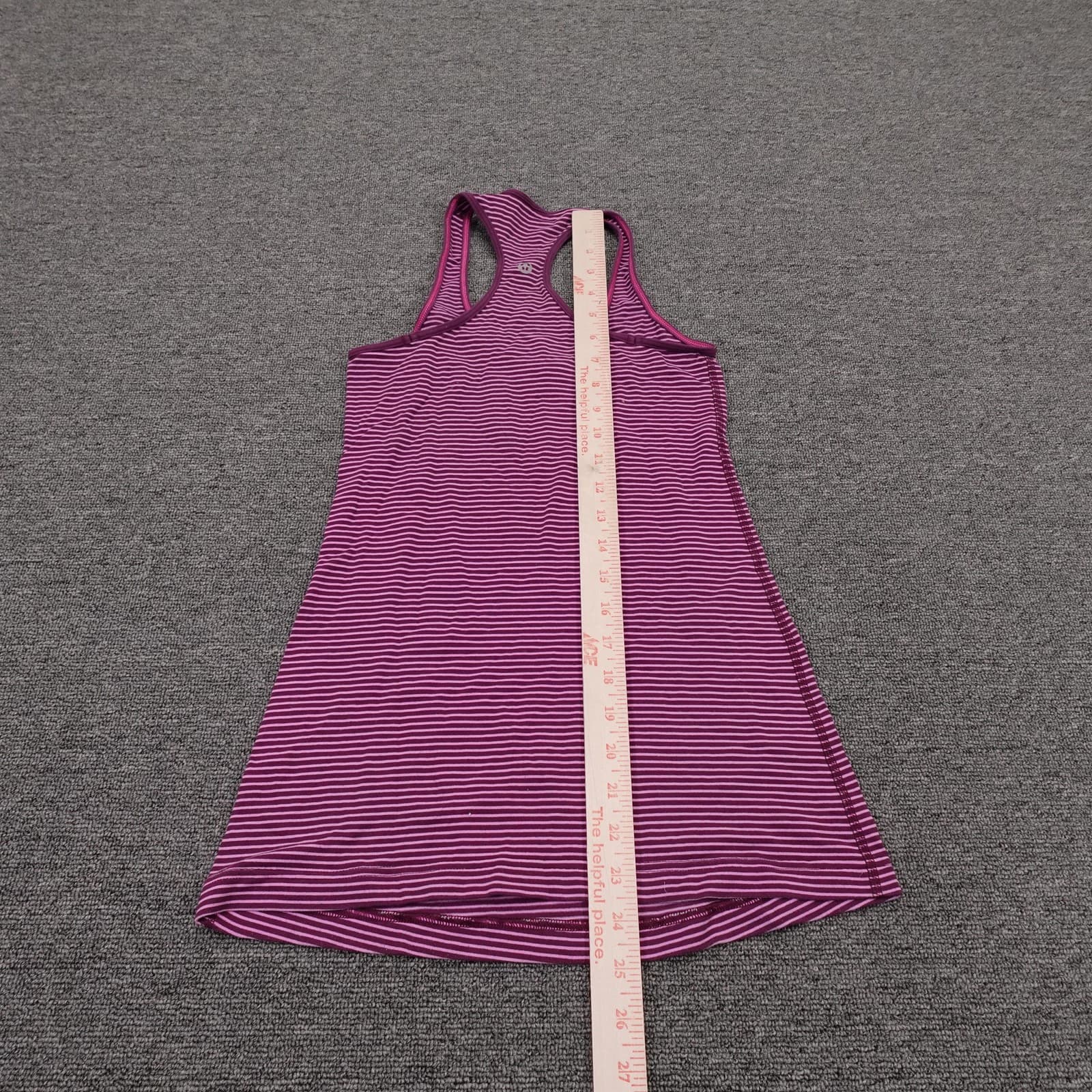 Lululemon Top Womens Small Purple Striped Racerback Tank Casual Summer - Thumbnail 4