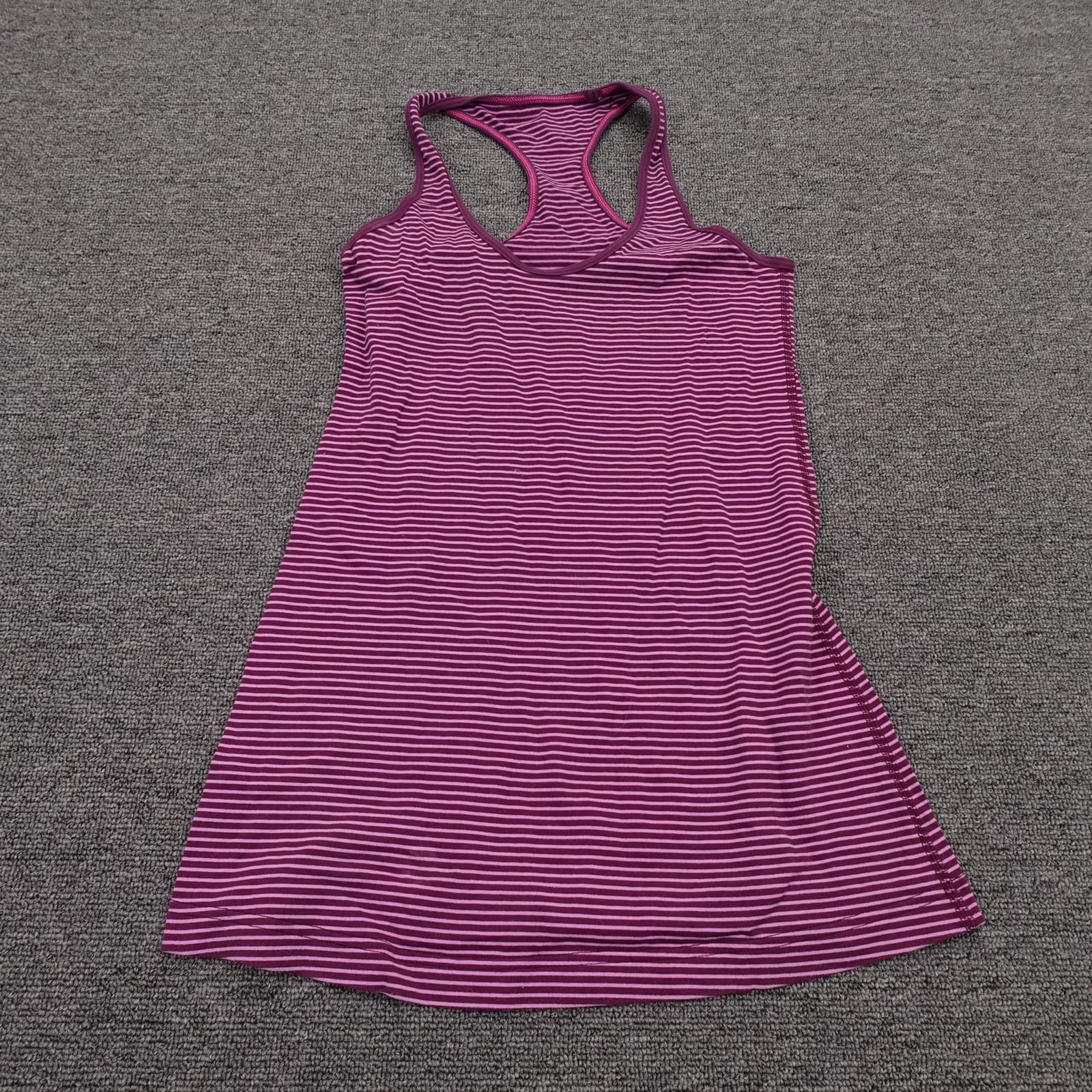 Lululemon Top Womens Small Purple Striped Racerback Tank Casual Summer