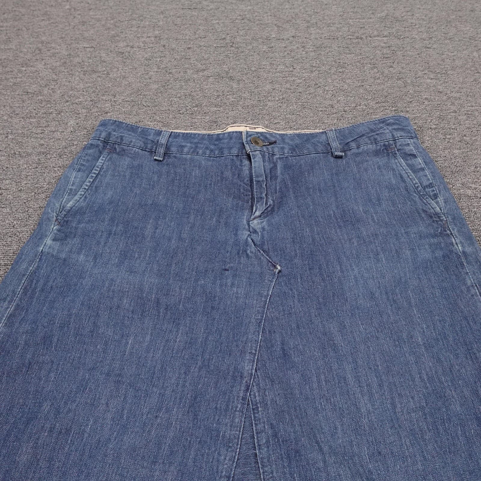 Rag & Bone Skirt Womens 34 Blue Denim A-Line Midi Raw Frayed Hem Handmade USA - Thumbnail 2