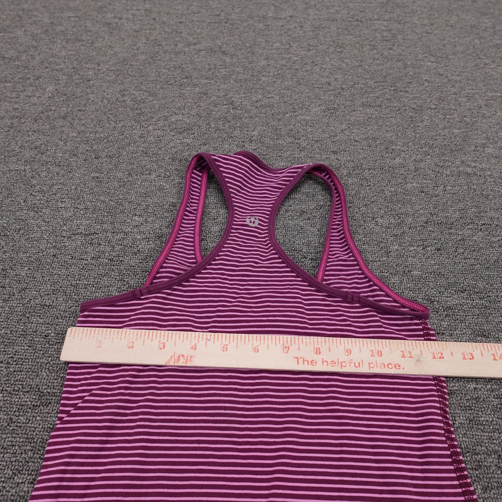 Lululemon Top Womens Small Purple Striped Racerback Tank Casual Summer - Thumbnail 3