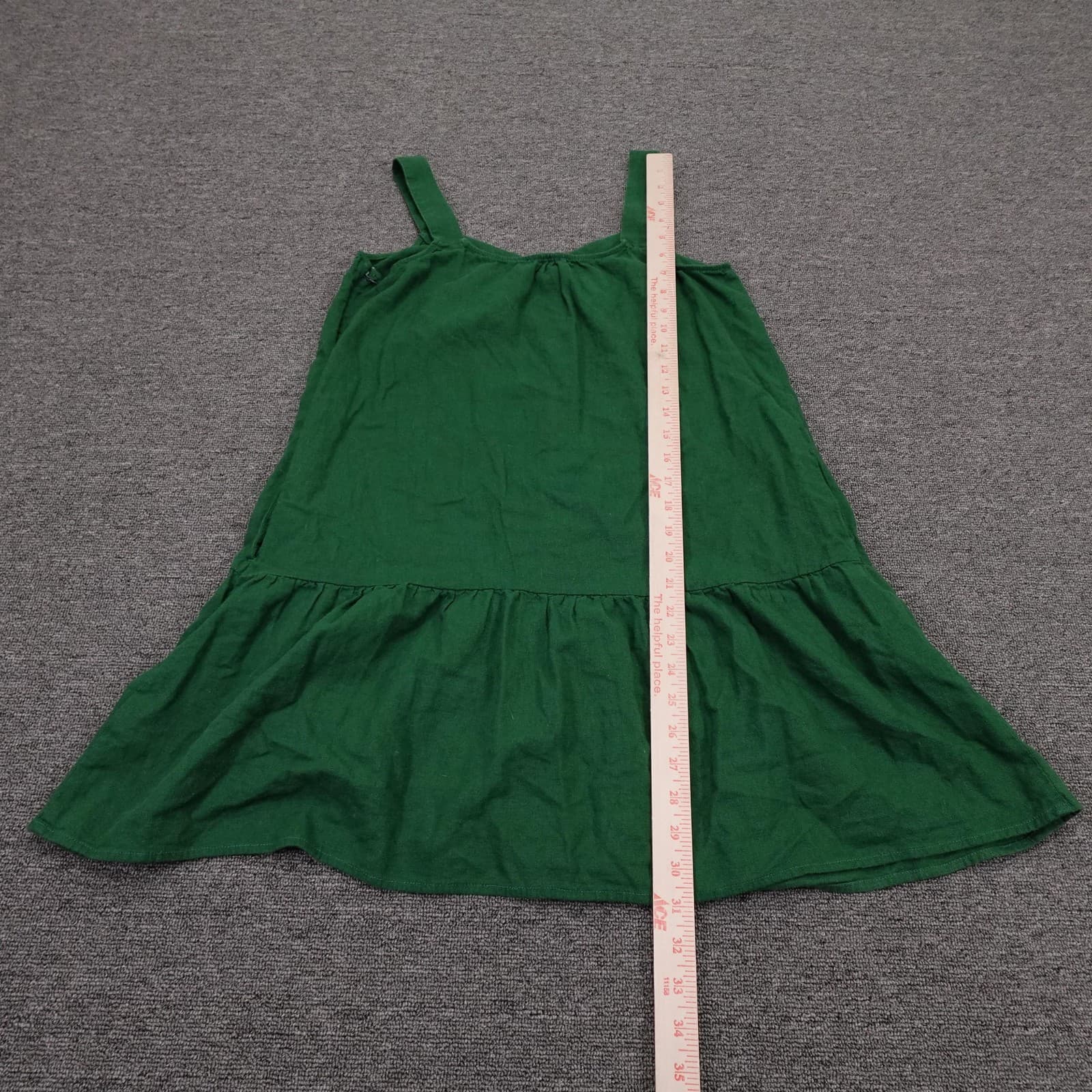 J.Crew Dress Womens 0 Green Linen Button Front Strappy Sundress Casual Summer - Thumbnail 5