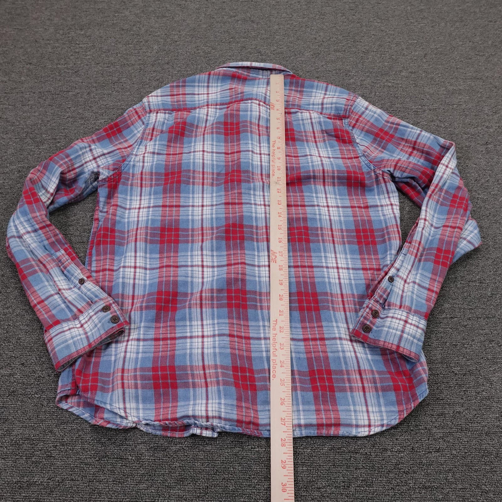 Lucky Brand Shirt Mens Medium Red Plaid Flannel Long Sleeve Button Up Casual - Thumbnail 5