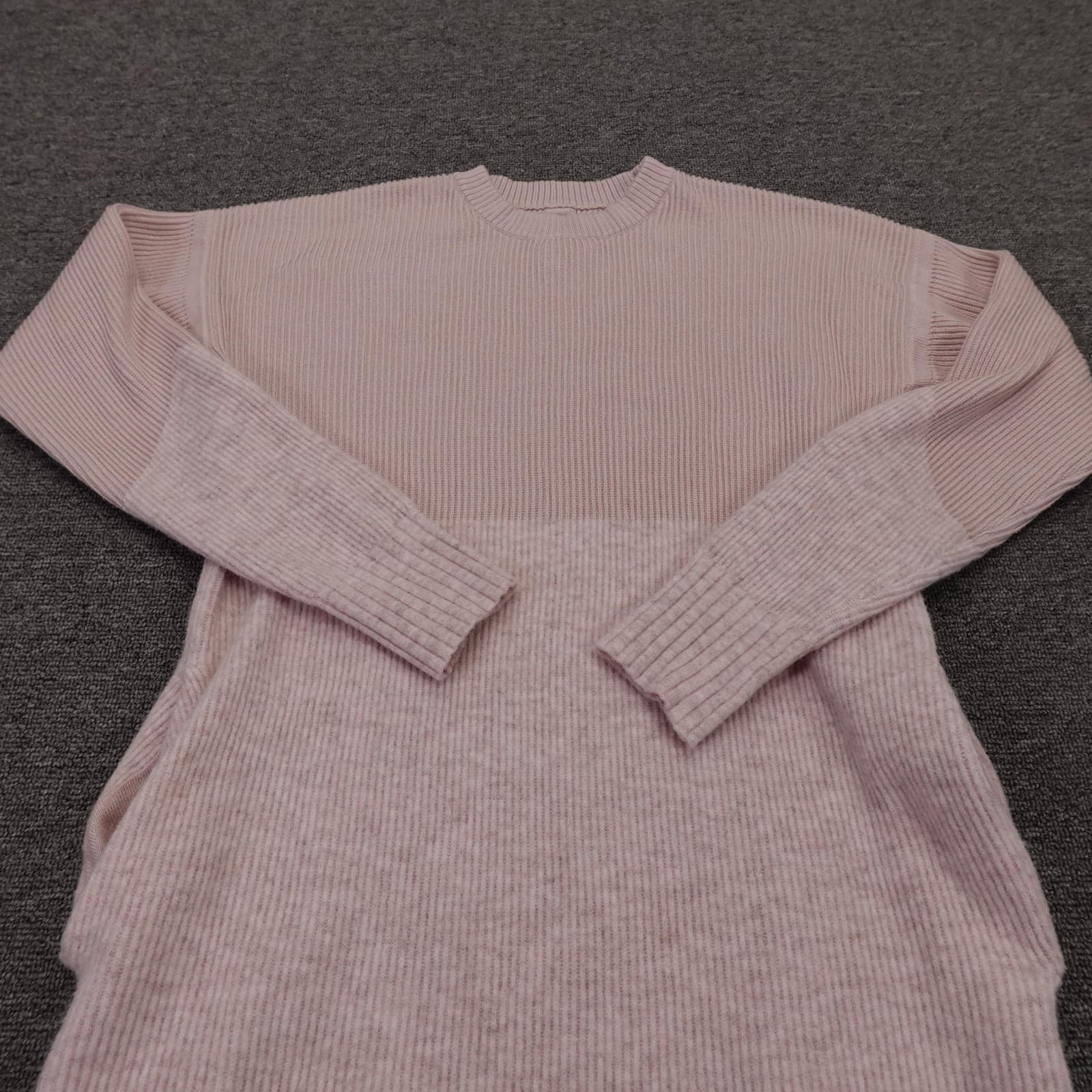 Lululemon Sweater Womens 6 Pink Cashmere Blend Ribbed Crewneck Tunic Pockets - Thumbnail 2