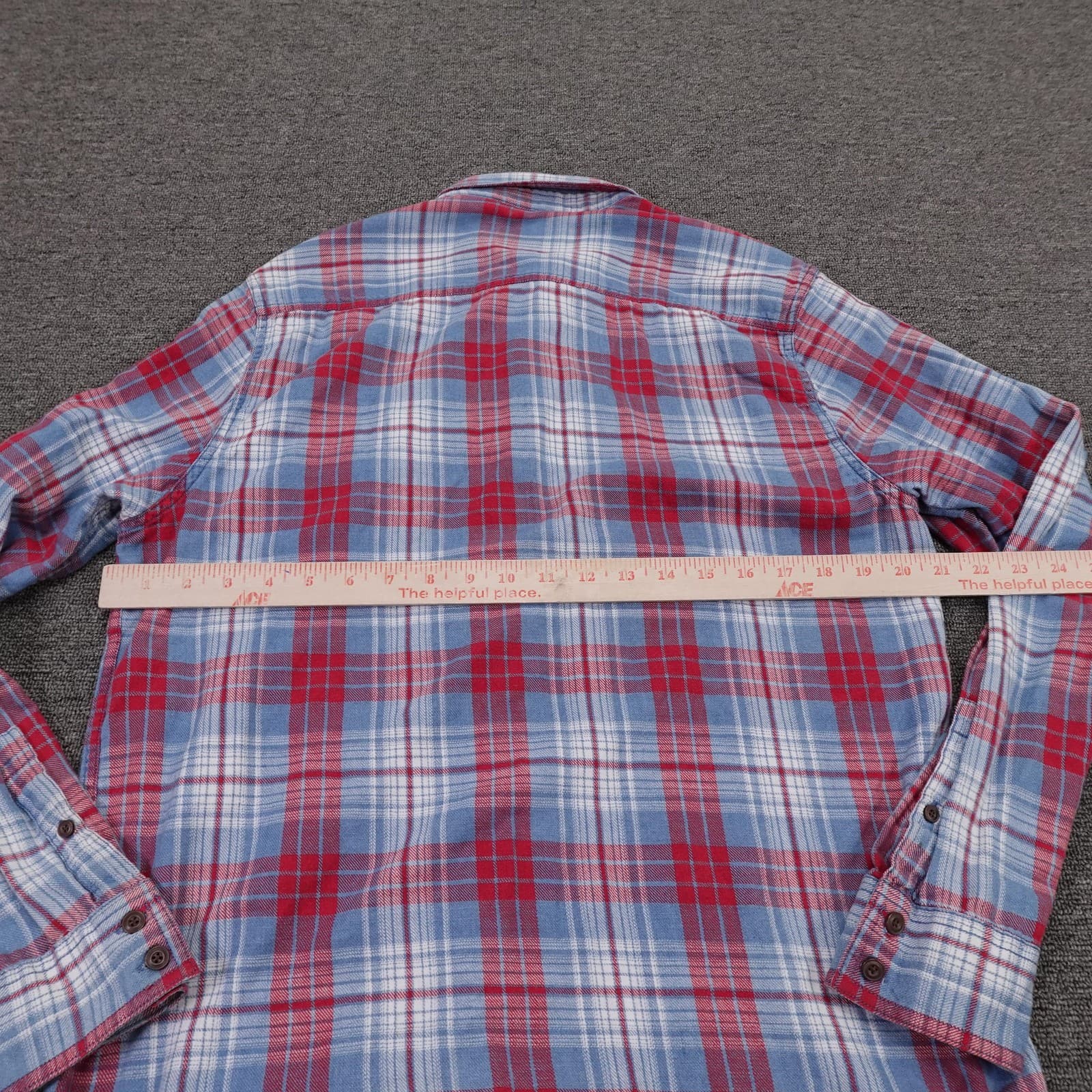 Lucky Brand Shirt Mens Medium Red Plaid Flannel Long Sleeve Button Up Casual - Thumbnail 4