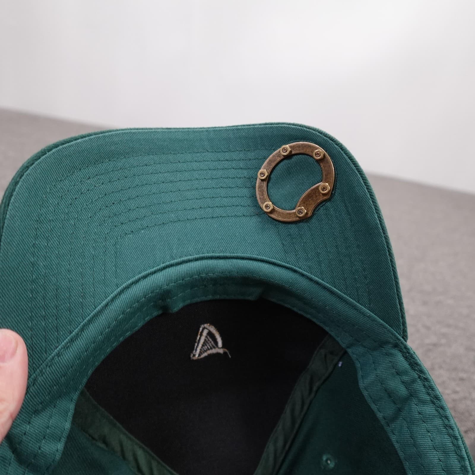 Guinness Hat Cap Strap Back Mens 7 3/8 Green Twill Baseball Ireland Beer Opener - Thumbnail 7