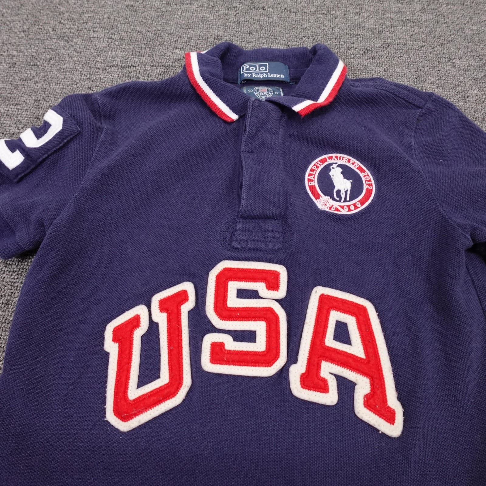 United States Olympic Team Shirt Boys 7 Blue London 2012 Polo Ralph Lauren USA - Thumbnail 2
