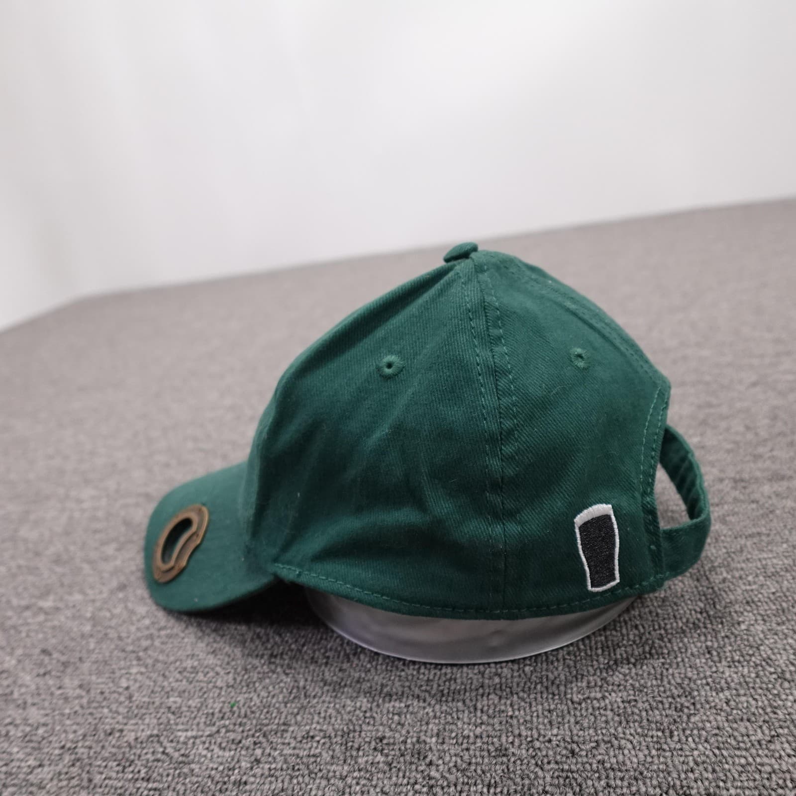 Guinness Hat Cap Strap Back Mens 7 3/8 Green Twill Baseball Ireland Beer Opener - Thumbnail 4