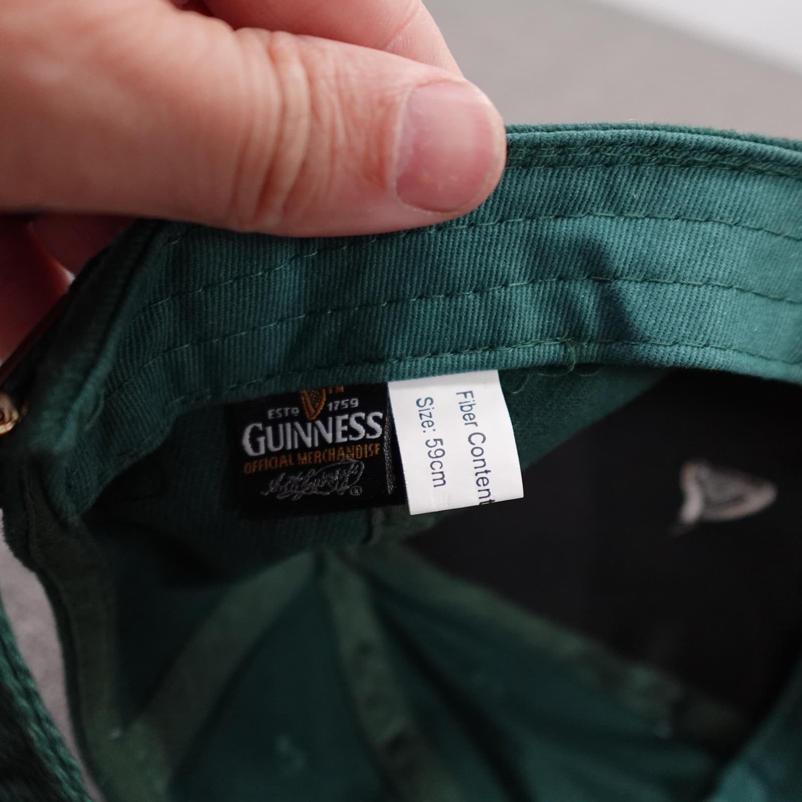 Guinness Hat Cap Strap Back Mens 7 3/8 Green Twill Baseball Ireland Beer Opener - Thumbnail 8