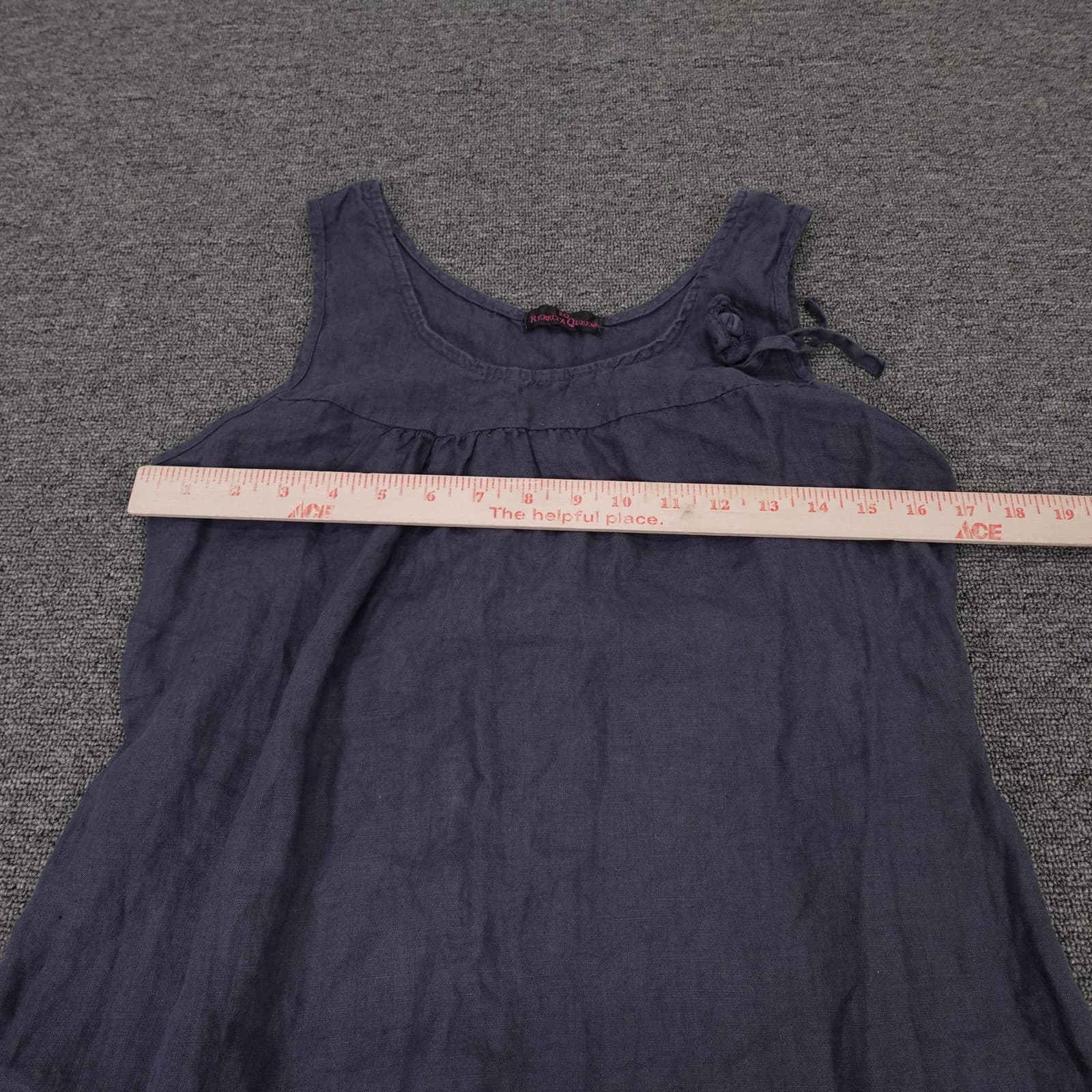 Rebecca Queen Dress Womens Small Purple Linen Sleeveless Midi Pockets Bow Detail - Thumbnail 4