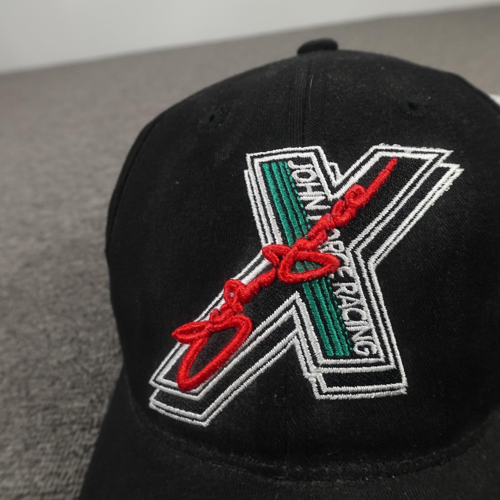 John Force Racing Hat Cap Strap Back Mens One Size Black NHRA Signed Main Gate - Thumbnail 3