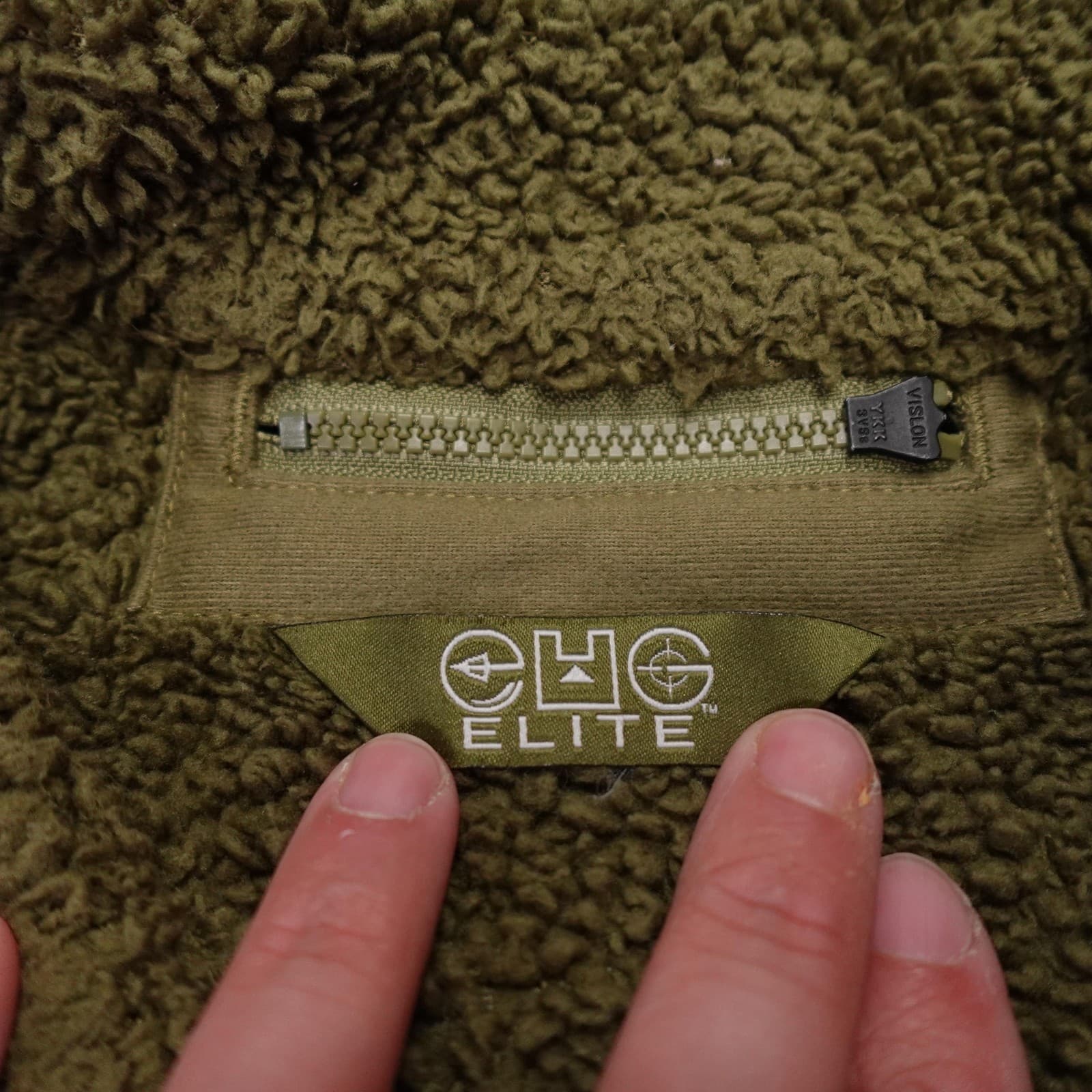 CHG Elite Jacket Mens Medium Brown Camo Fleece Full Zip Mossy Oak Bottomland - Thumbnail 5