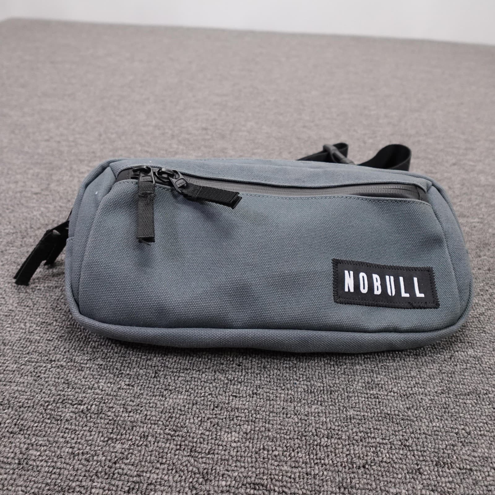 NOBULL Fanny Pack Gray Canvas Travel Waist Belt Bag Unisex Adjustable Sport