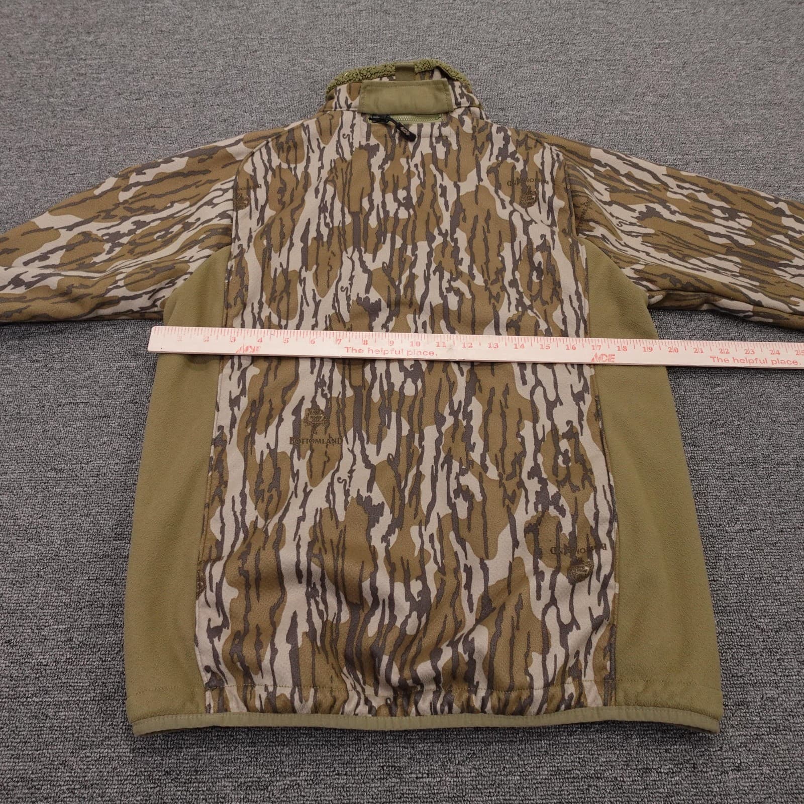 CHG Elite Jacket Mens Medium Brown Camo Fleece Full Zip Mossy Oak Bottomland - Thumbnail 7