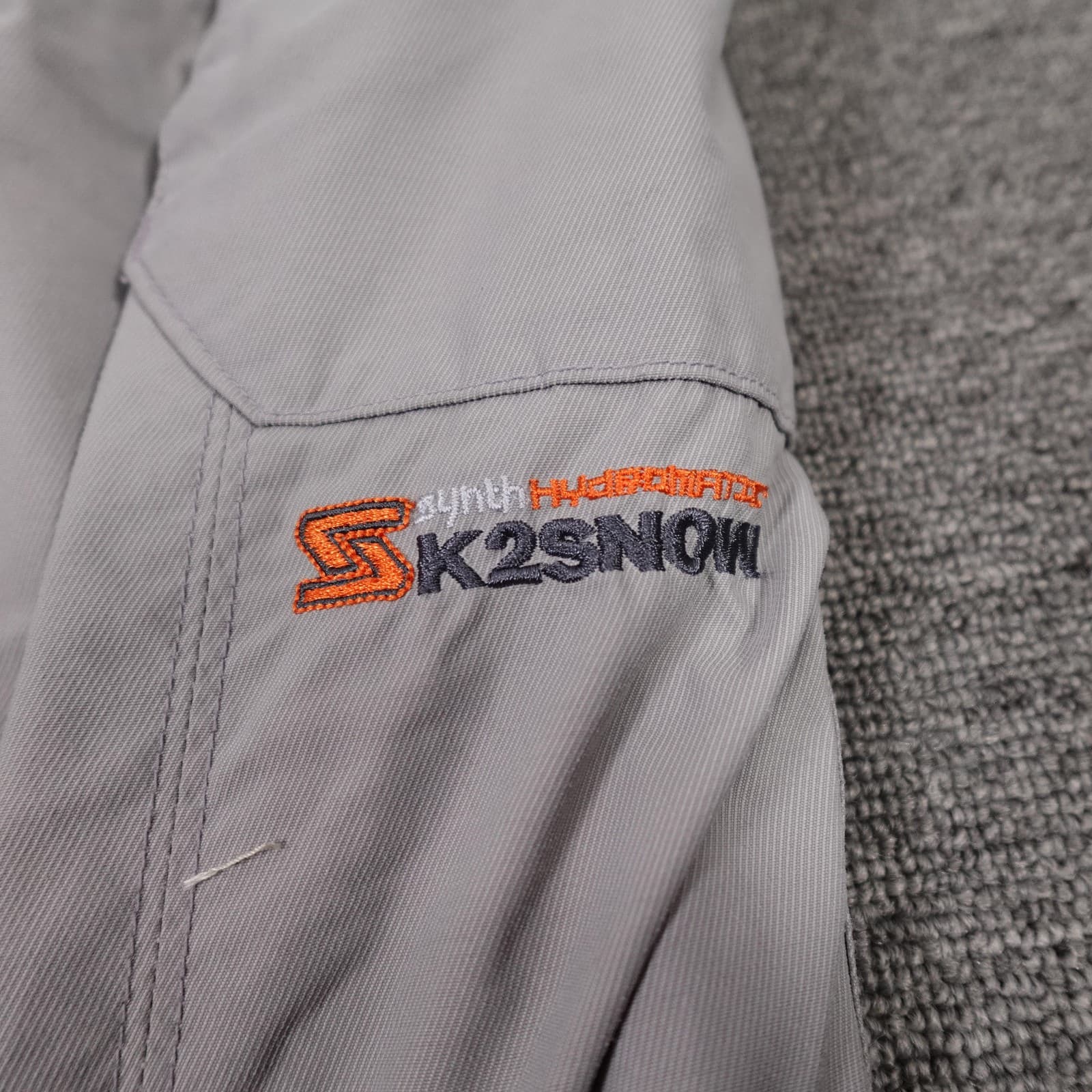 K2 Snow Pants Mens Medium Gray Insulated Waterproof Ski Snowboard Cargo - Thumbnail 3