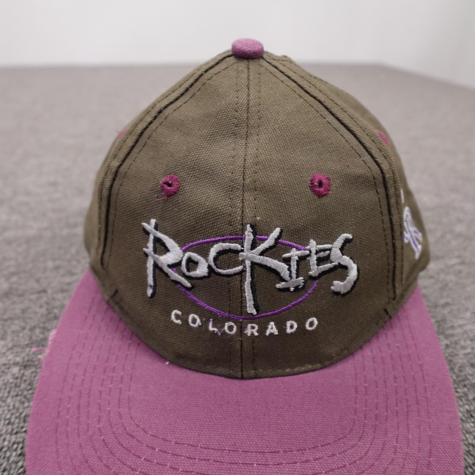 Vintage Colorado Rockies Hat Cap Snap Back One Size Purple MLB Baseball Logo 7 - Thumbnail 2