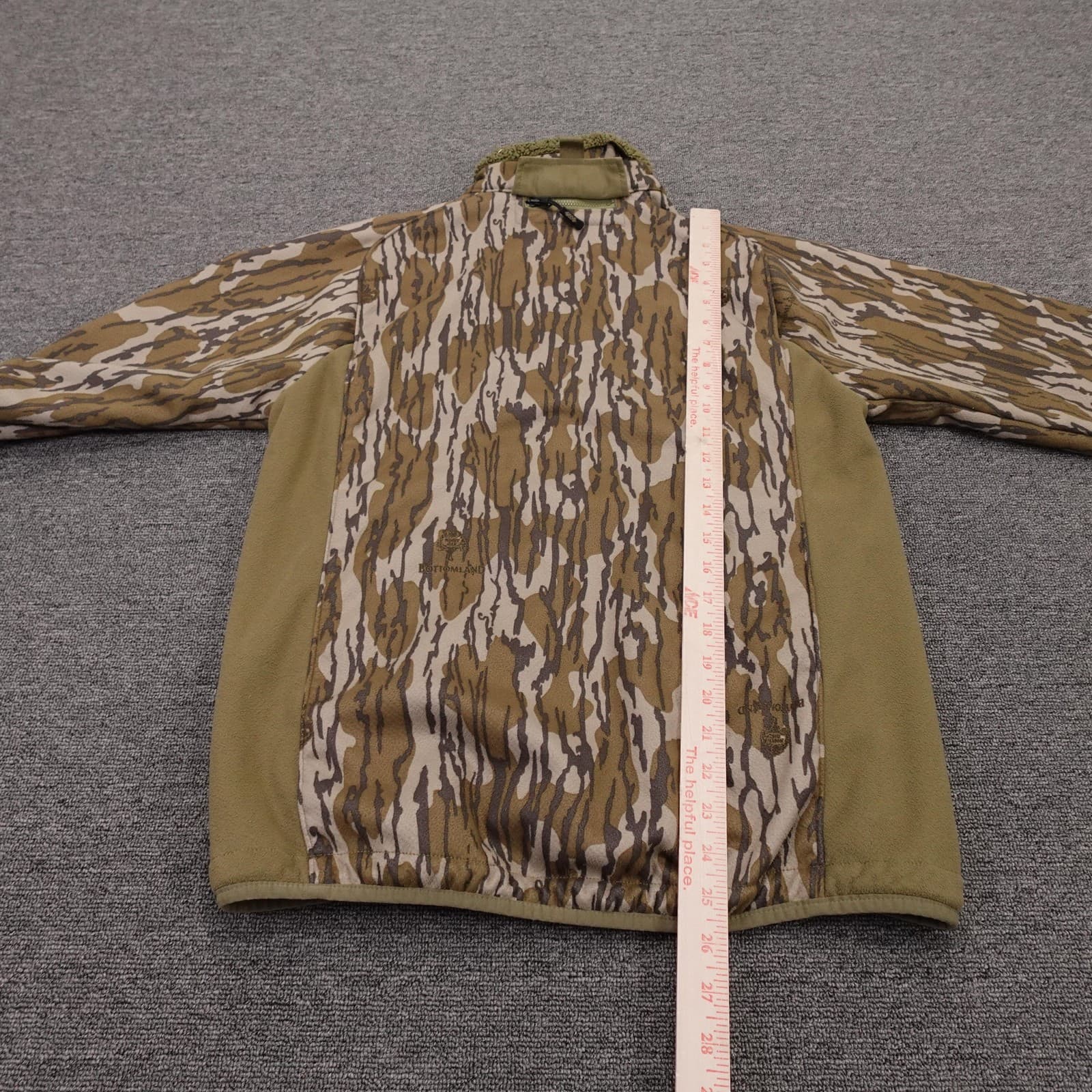 CHG Elite Jacket Mens Medium Brown Camo Fleece Full Zip Mossy Oak Bottomland - Thumbnail 9