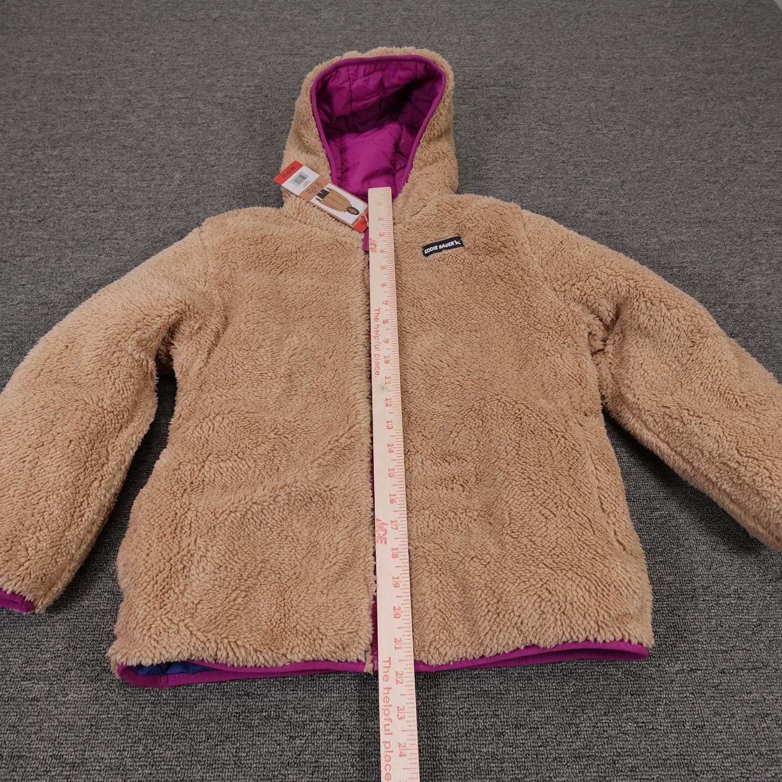 Eddie Bauer Jacket Youth Medium 10-12 Pink Blue Reversible Hooded Puffer Winter - Thumbnail 7