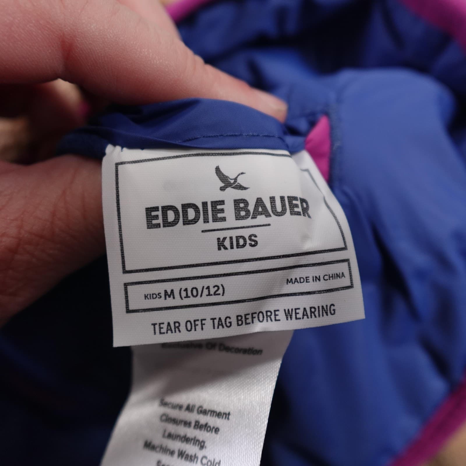 Eddie Bauer Jacket Youth Medium 10-12 Pink Blue Reversible Hooded Puffer Winter - Thumbnail 8