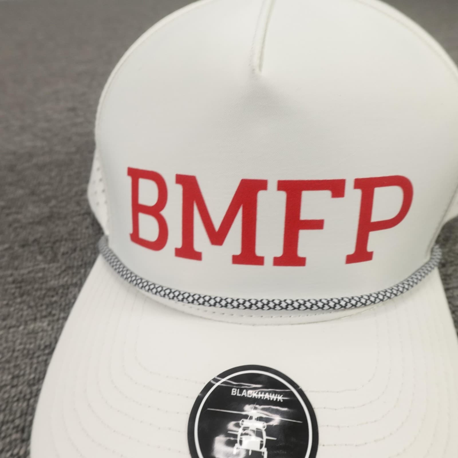 Blackhawk BMFP Hat Cap Snap Back Mens One Size White Perforated Rope Trucker - Thumbnail 3