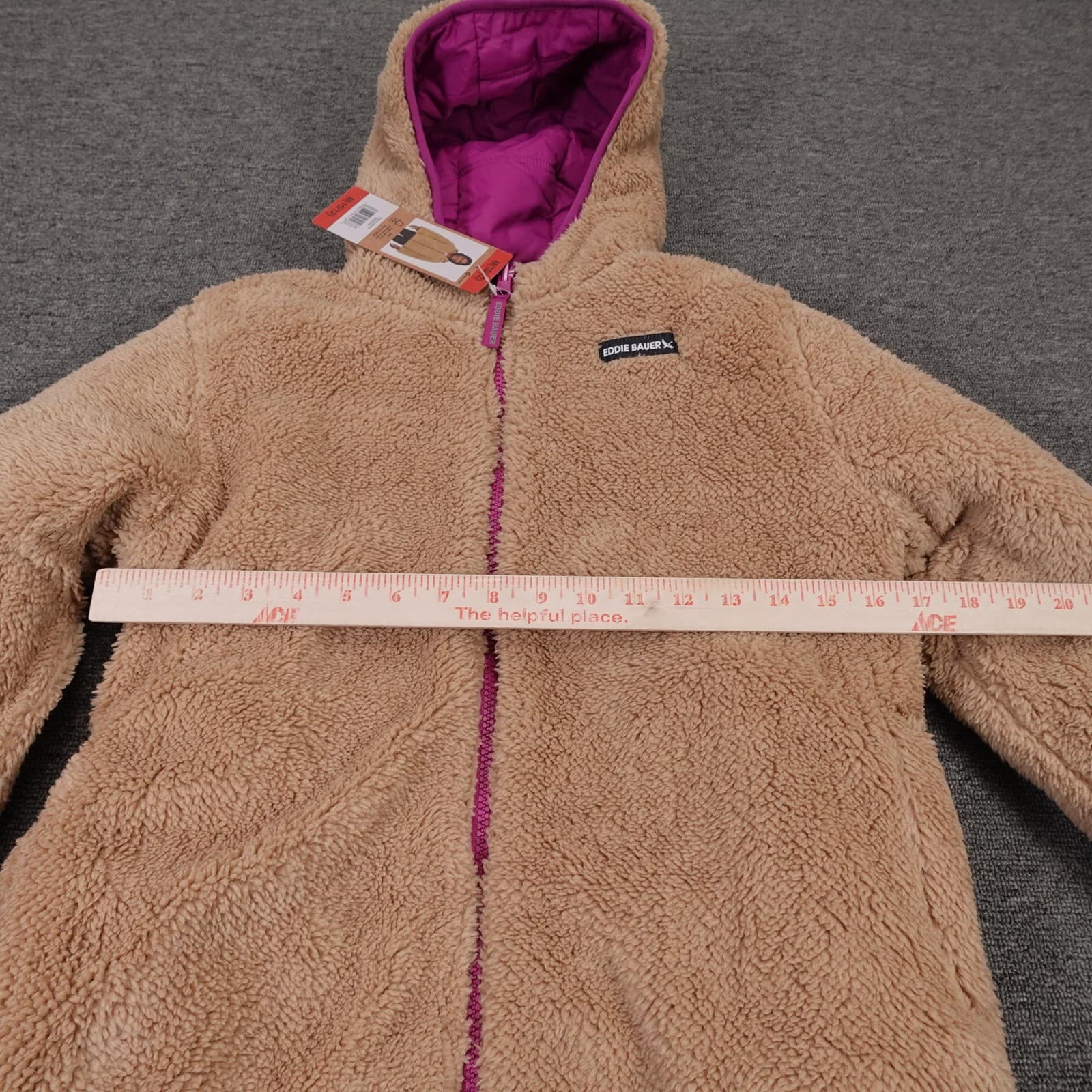 Eddie Bauer Jacket Youth Medium 10-12 Pink Blue Reversible Hooded Puffer Winter - Thumbnail 6