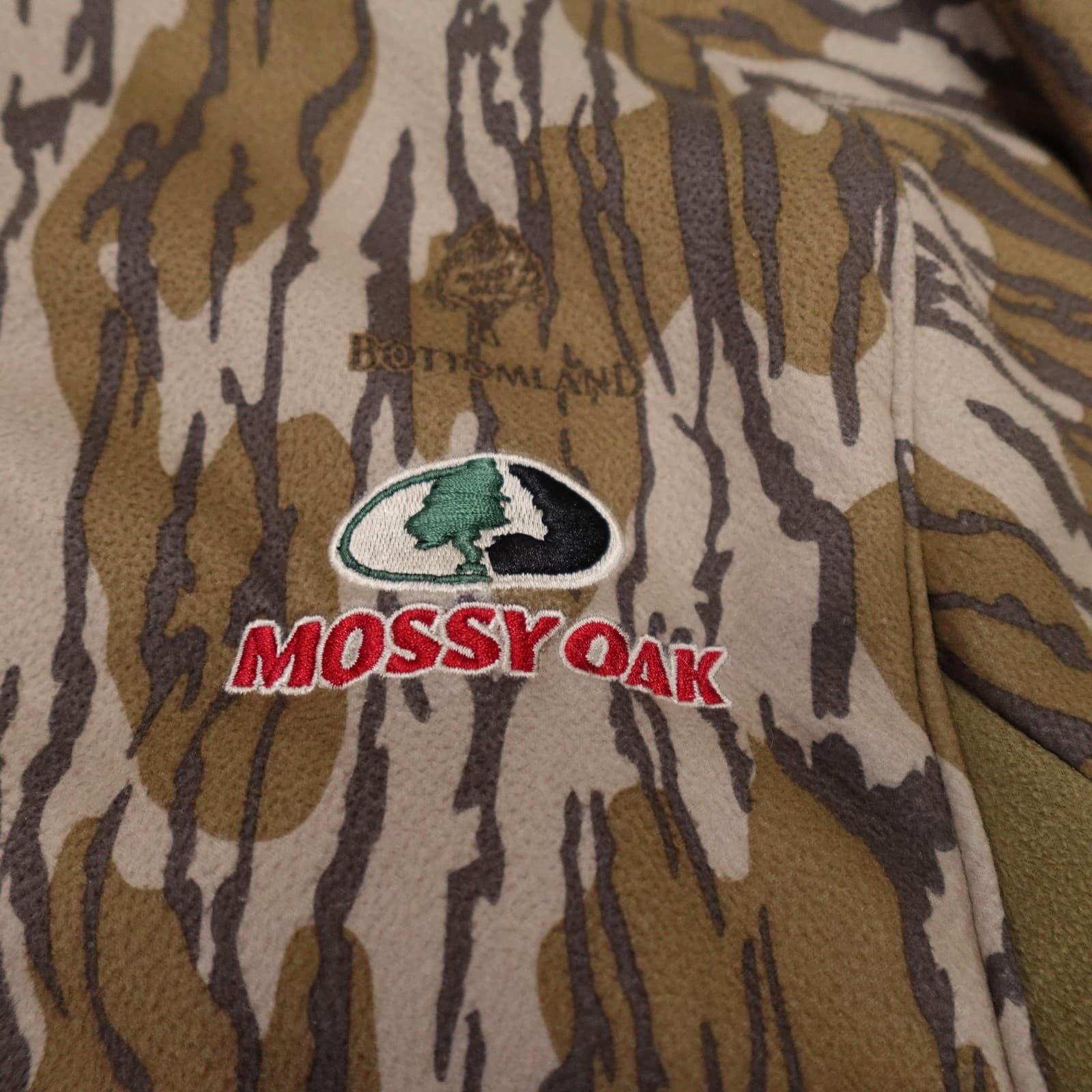 CHG Elite Jacket Mens Medium Brown Camo Fleece Full Zip Mossy Oak Bottomland - Thumbnail 4