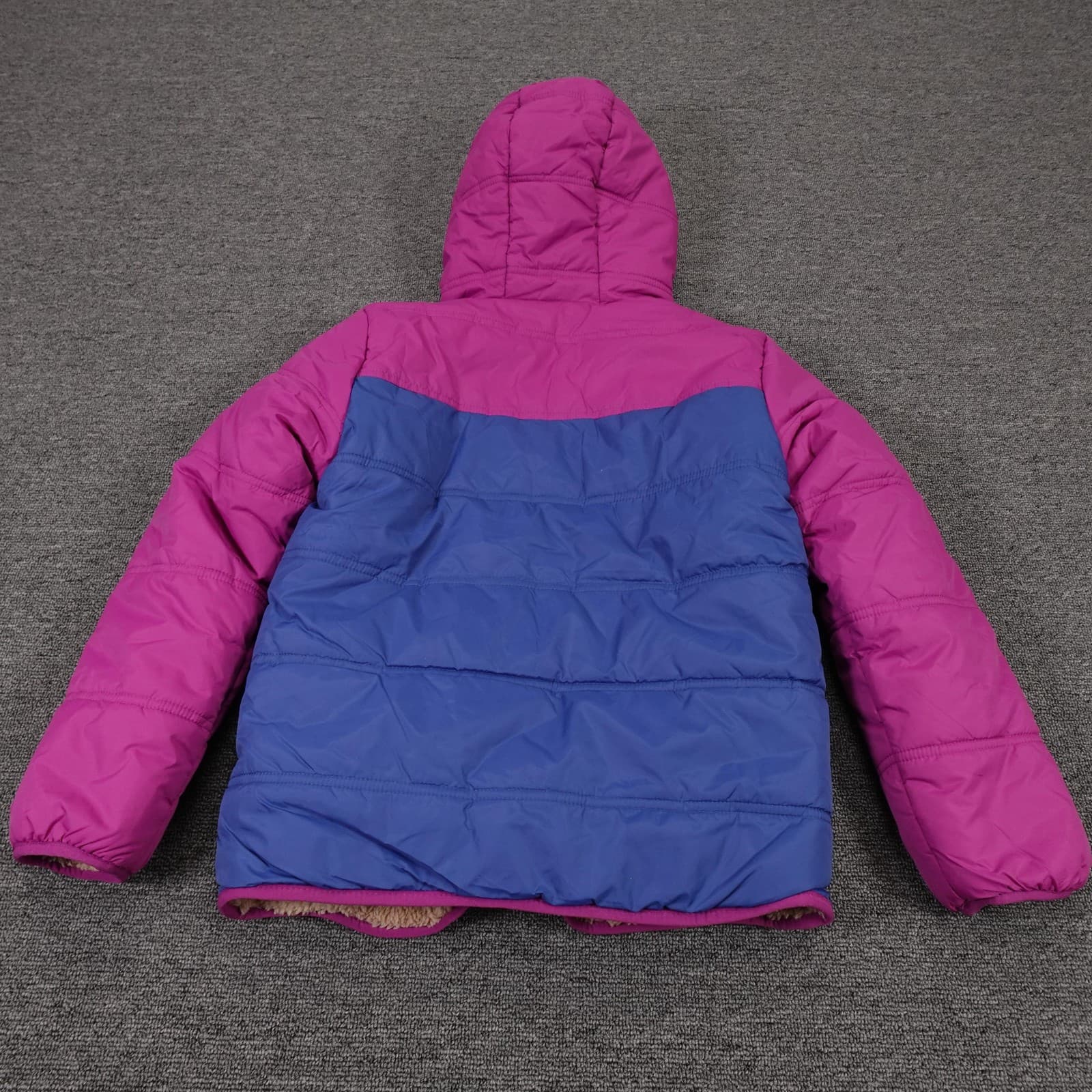 Eddie Bauer Jacket Youth Medium 10-12 Pink Blue Reversible Hooded Puffer Winter - Thumbnail 10