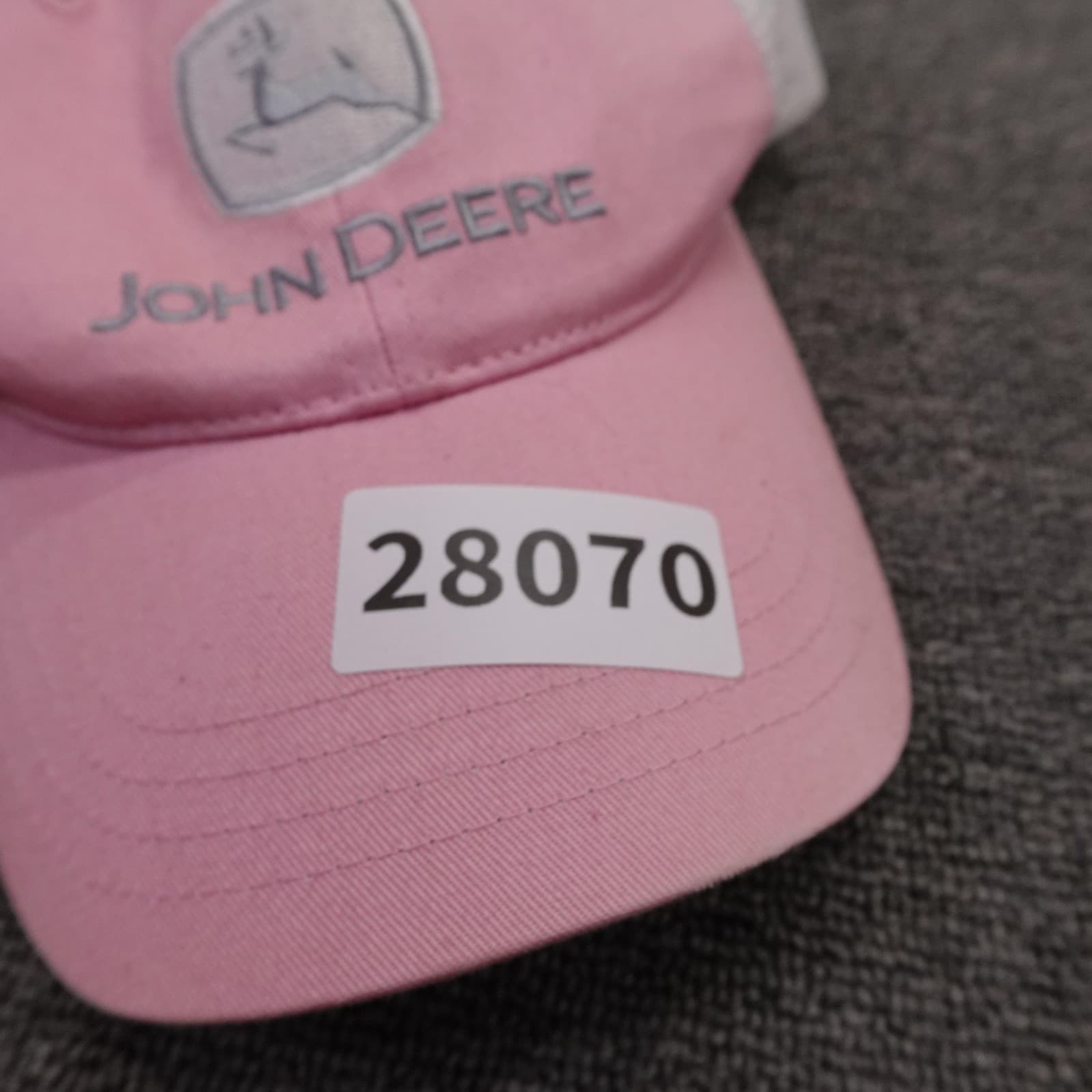 John Deere Hat Cap Snap Back Mens One Size Pink Mesh Trucker Baseball Logo - Thumbnail 9