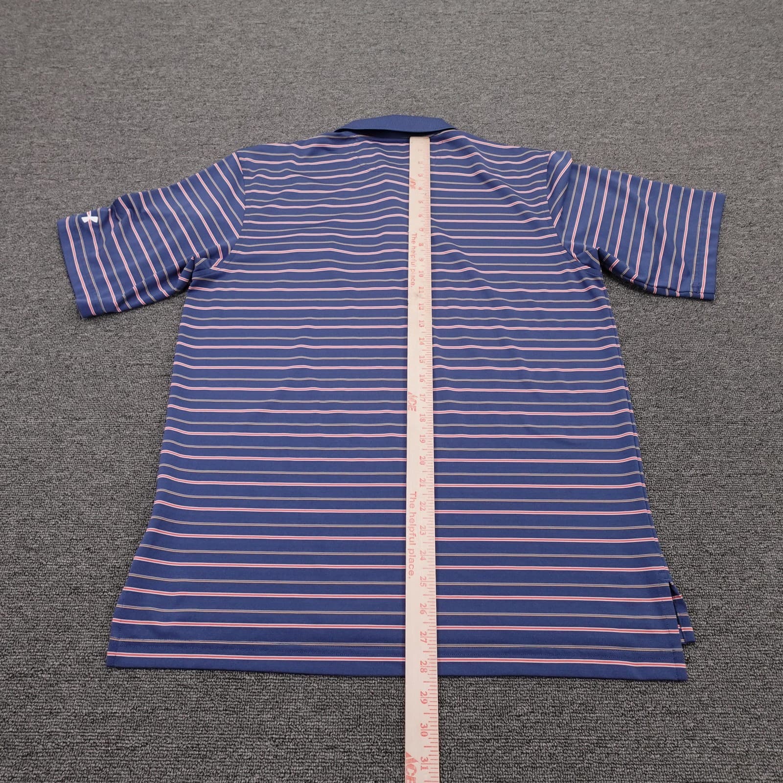 Under Armour Polo Shirt Mens Small Blue Striped Bethpage Black Golf Performance - Thumbnail 6