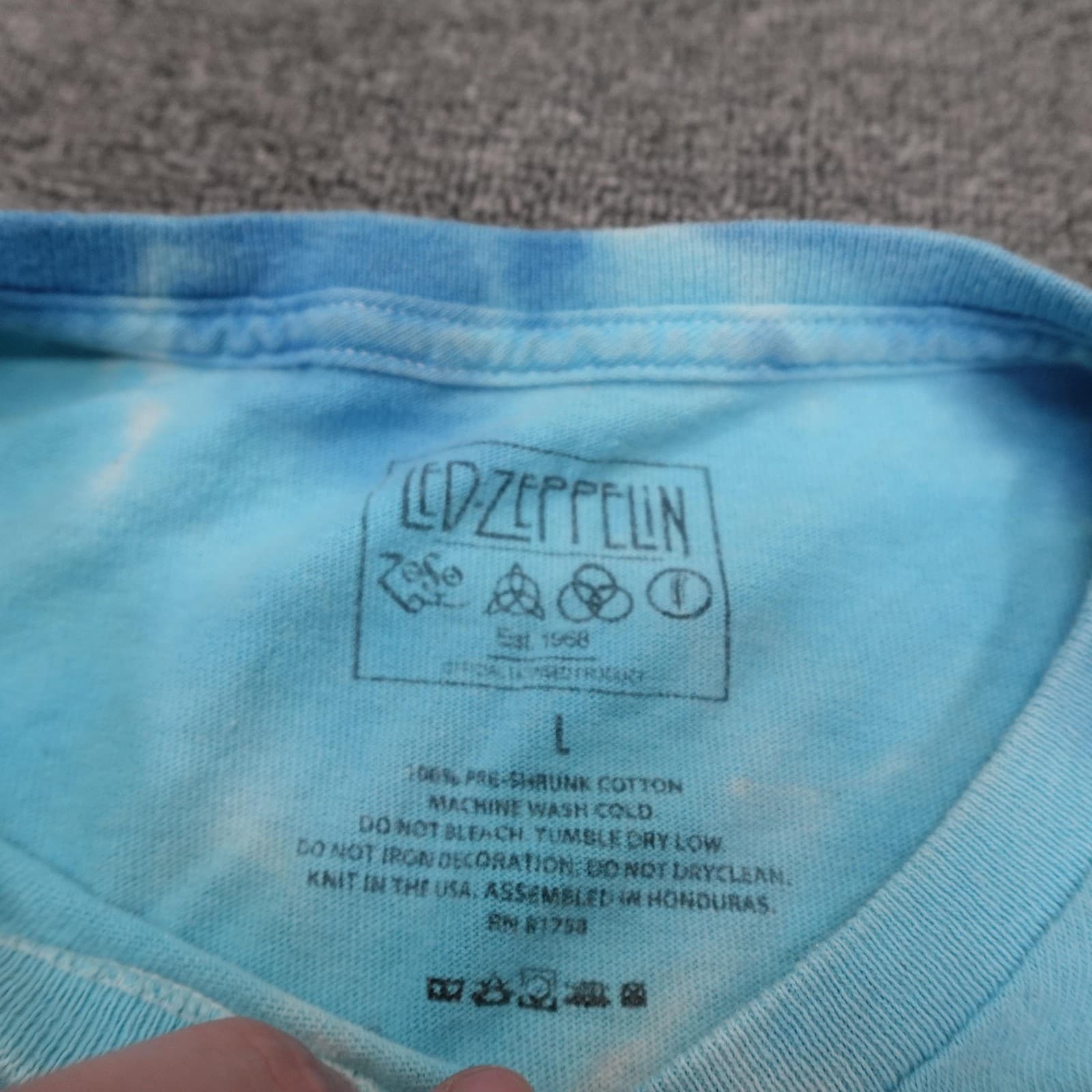 Led Zeppelin Shirt Mens Large Multicolor Tie Dye U.S. Tour 1975 Graphic Tee - Thumbnail 4