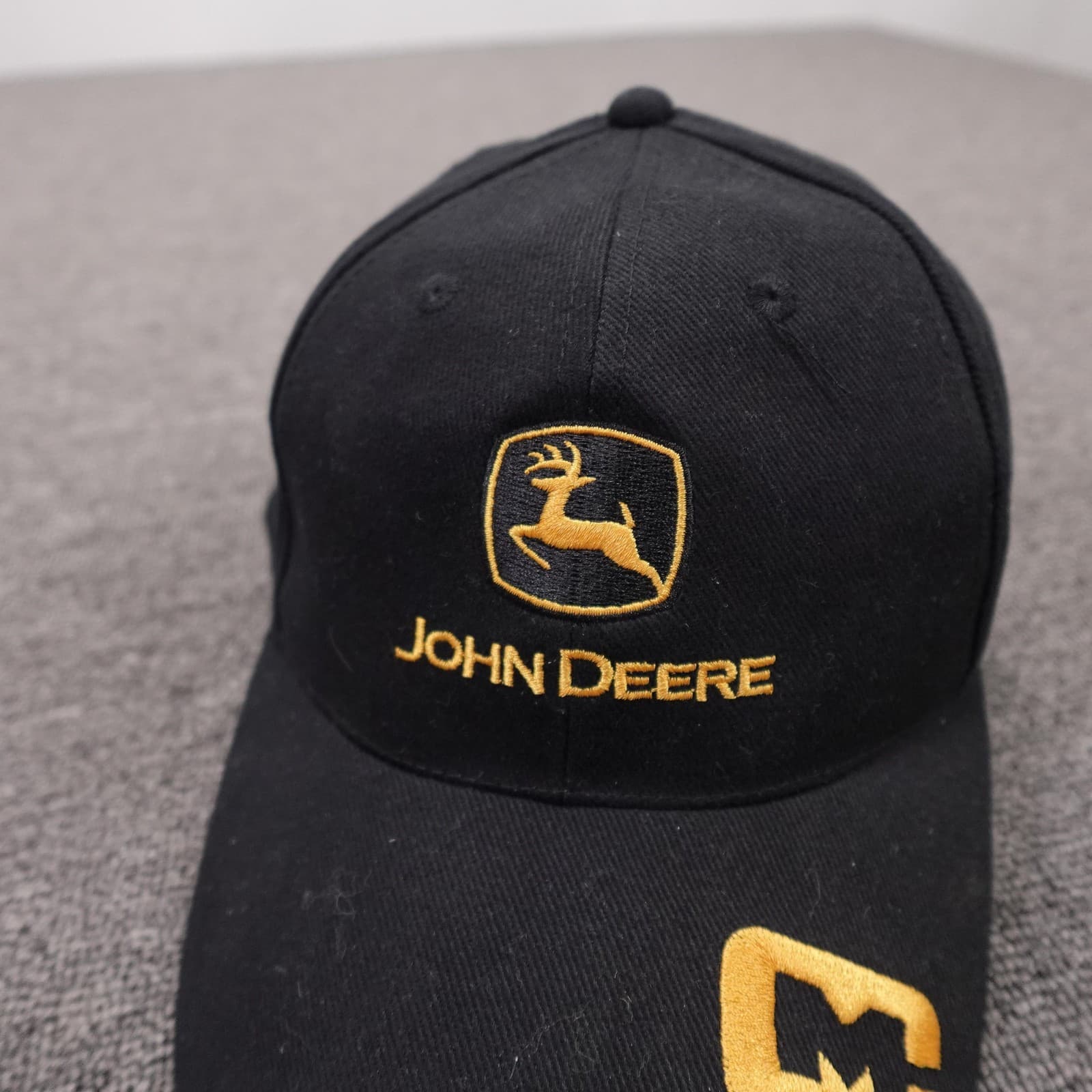 John Deere Hat Cap Strap Back Mens One Size Black Baseball - Thumbnail 2
