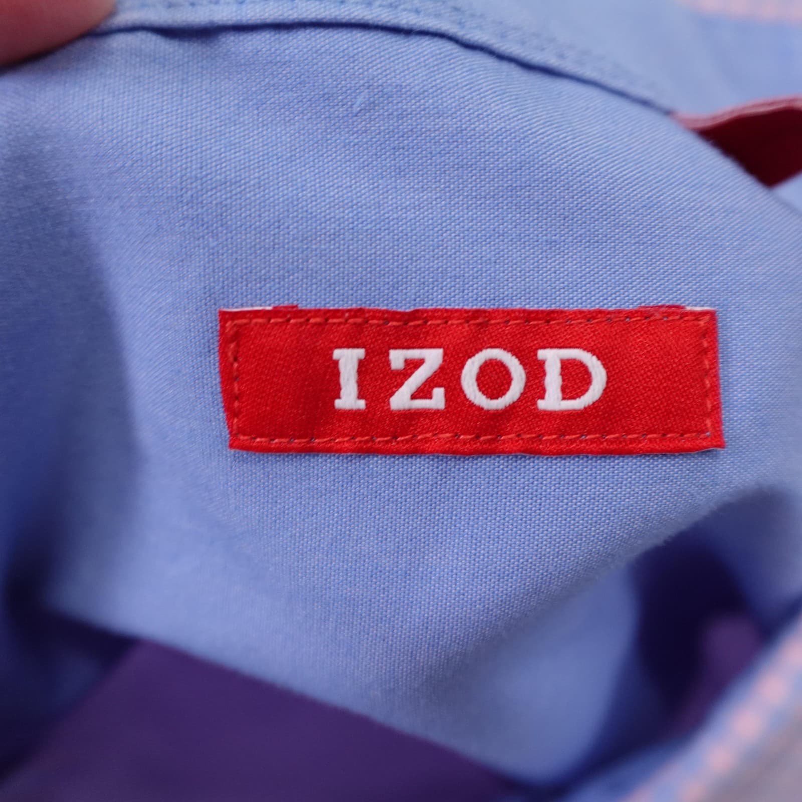 IZOD Shirt Mens 3XLT Purple Check Long Sleeve Button Up Stretch Cotton Casual - Thumbnail 3