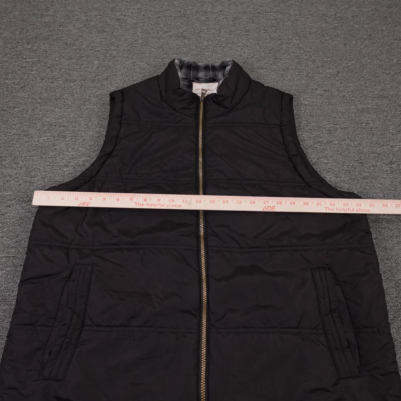 Weatherproof Vintage Vest Mens XL Black Quilted Full Zip Flannel Lined Outdoor - Thumbnail 4