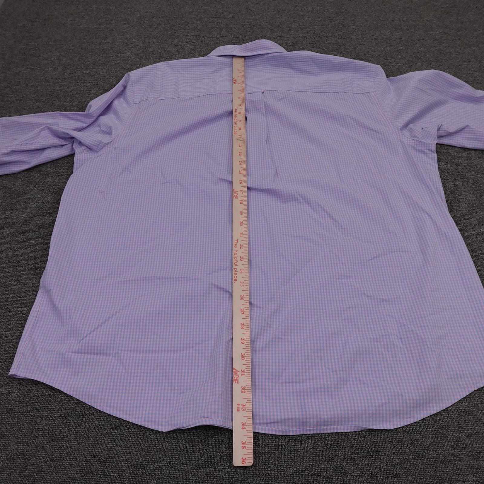 IZOD Shirt Mens 3XLT Purple Check Long Sleeve Button Up Stretch Cotton Casual - Thumbnail 7