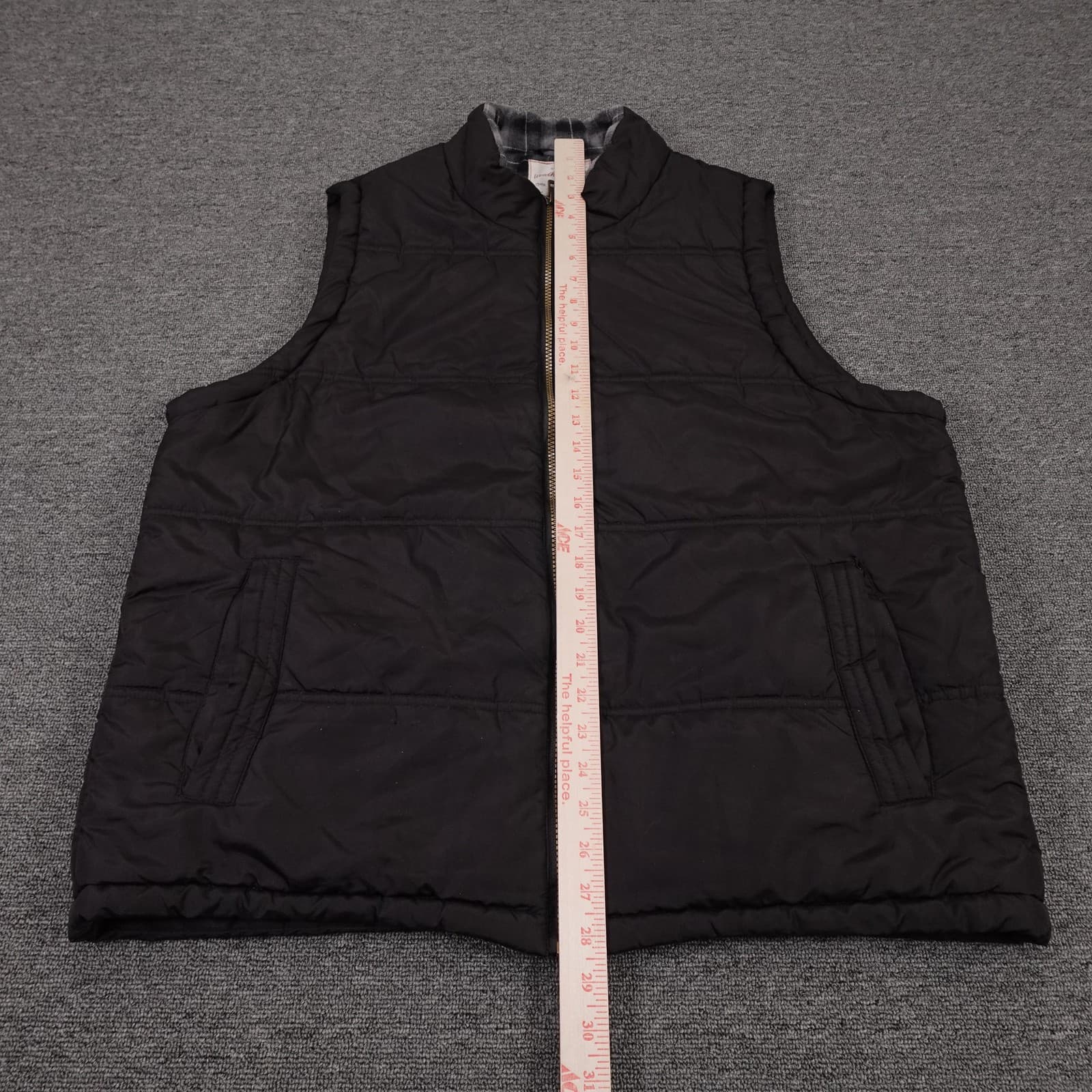 Weatherproof Vintage Vest Mens XL Black Quilted Full Zip Flannel Lined Outdoor - Thumbnail 5