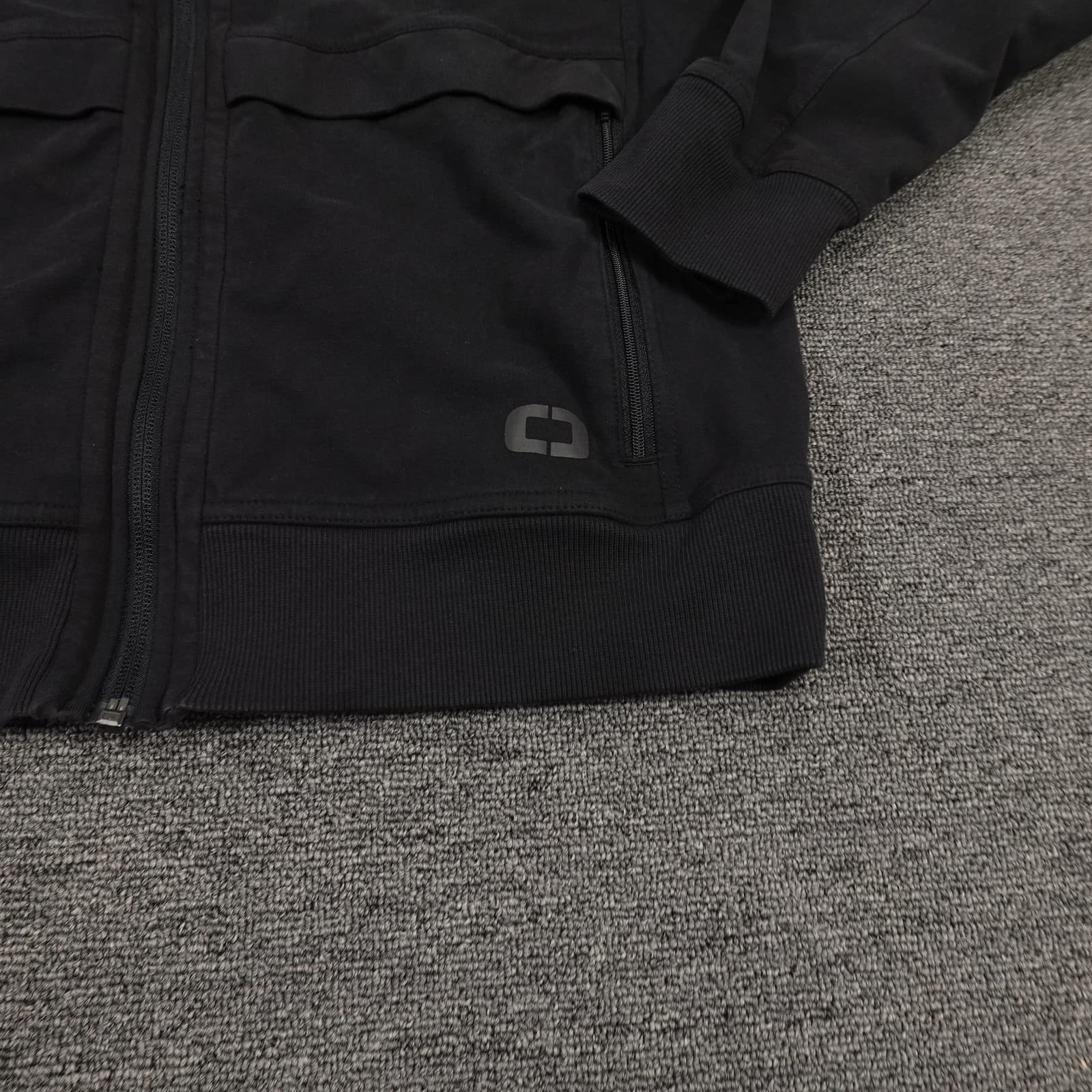 Ogio Jacket Mens Medium Black Full Zip Bomber TrueCar Logo Cotton Stretch - Thumbnail 2
