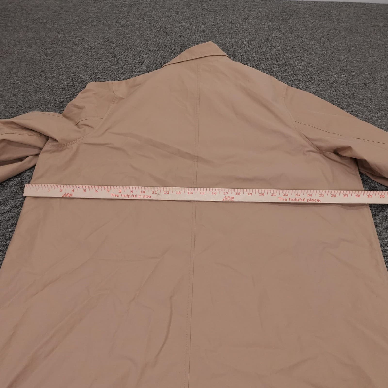Old Navy Coat Womens XXL Beige Water Resistant Twill Long Rain Button Front - Thumbnail 6